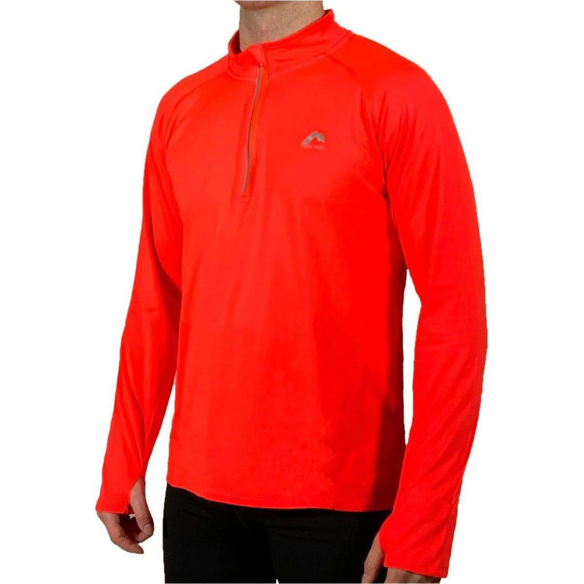 More Mile Vivid Half Zip Long Sleeve Mens Running Top - Orange - Image 3
