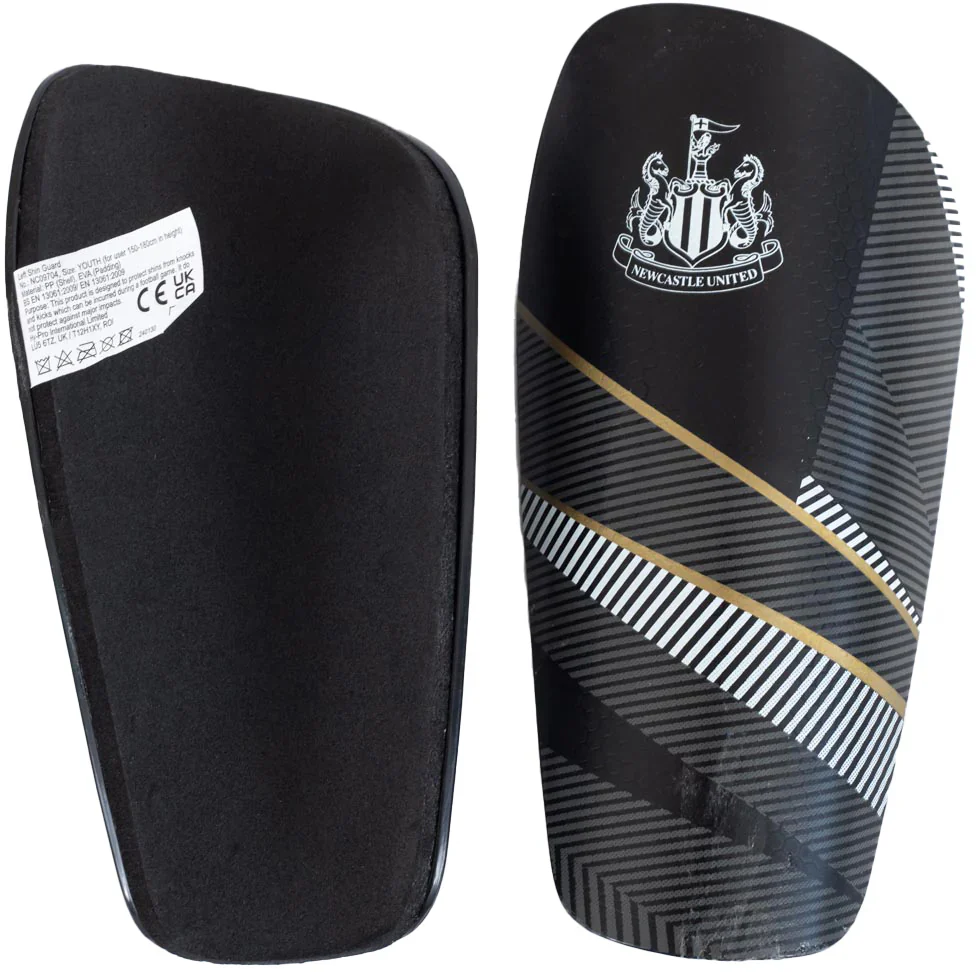 Newcastle United Junior Shin Pads - Black - Image 2