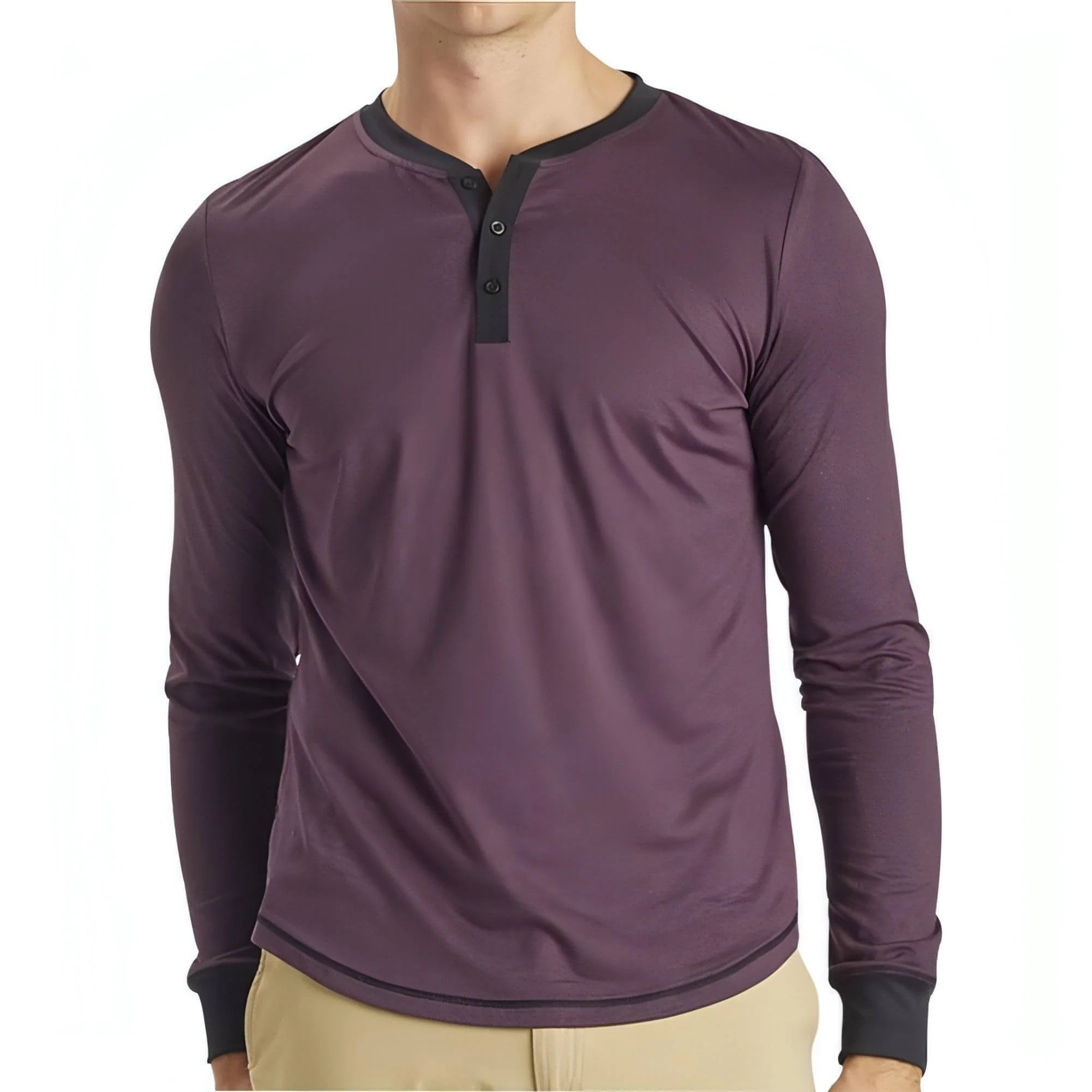 Ohmme Dawn Long Sleeve Mens Yoga Top - Purple