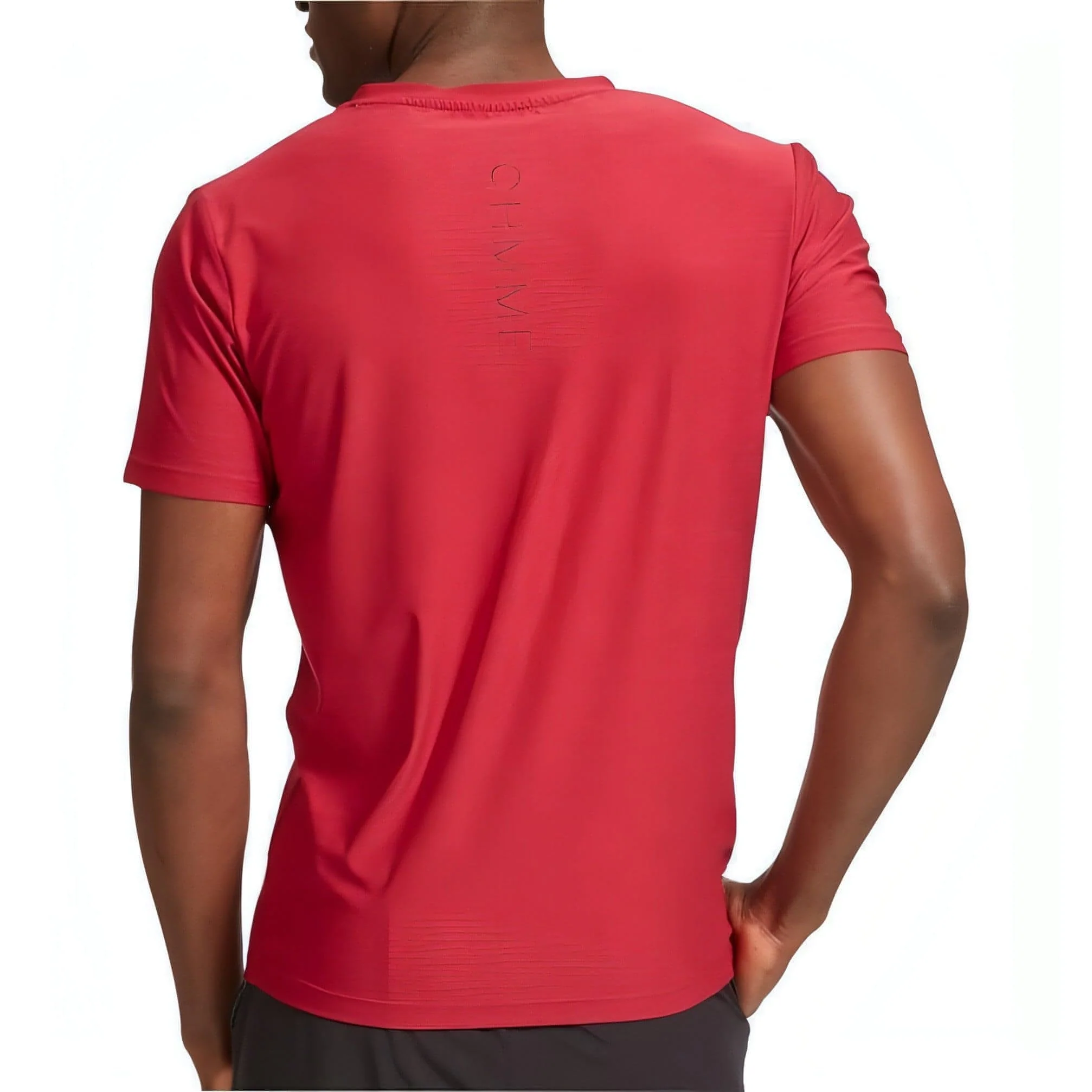Ohmme Triangulum Short Sleeve Mens Yoga Top - Red - Image 2