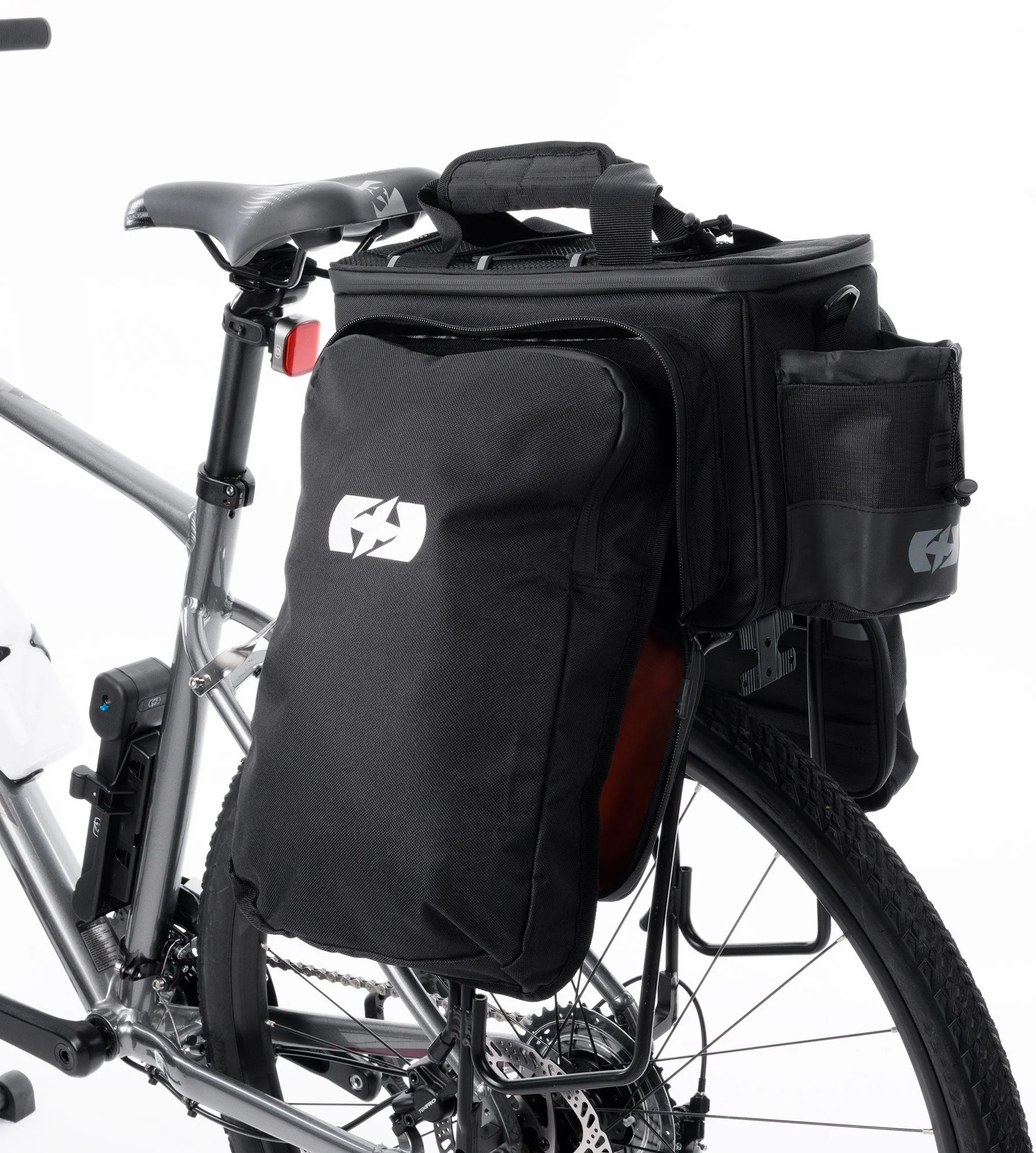 Oxford T18 Rack Top Bag With 18L Pannier Bag - Black - Image 7
