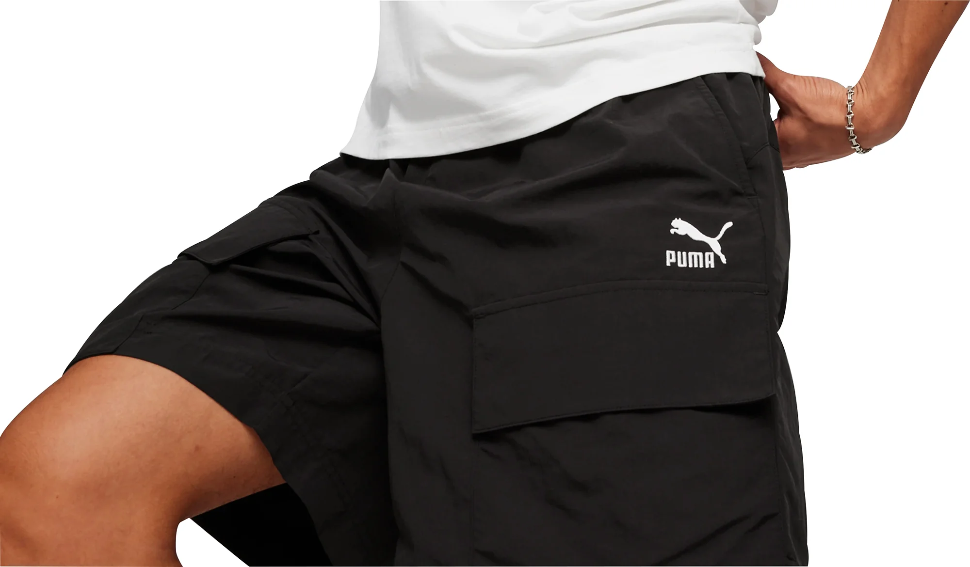 Puma Classic Mens Cargo Shorts - Black - Image 3