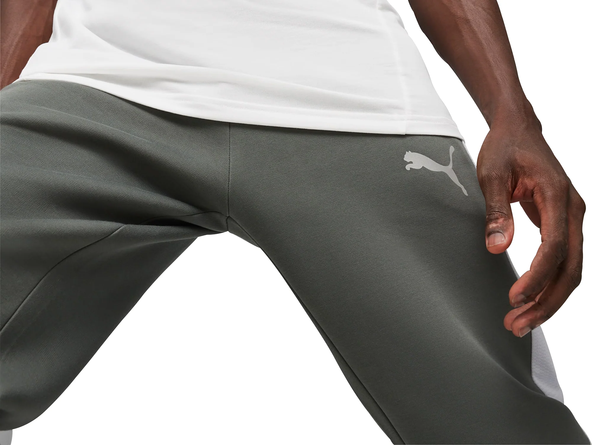 Puma EvoStripe Mens Training Joggers - Grey - Image 3