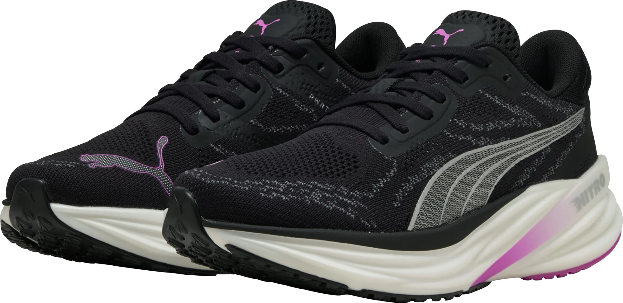 Puma Magnify Nitro 2 Womens Running Shoes - Black - Image 5