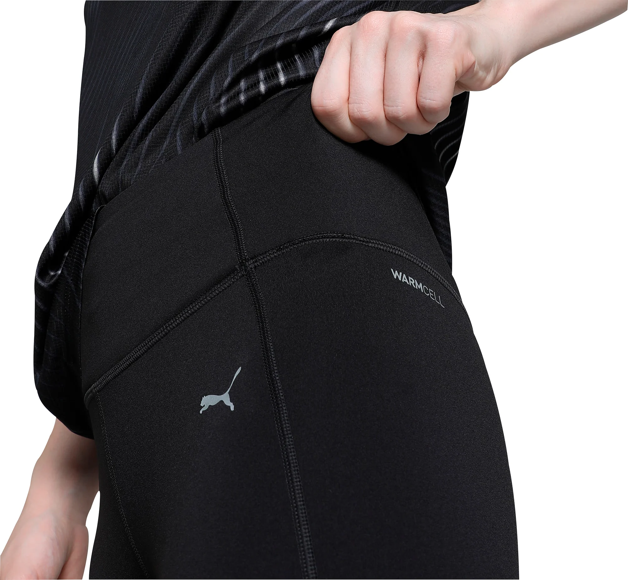 Puma Microfleece Womens Long Running Tights - Black - Image 6