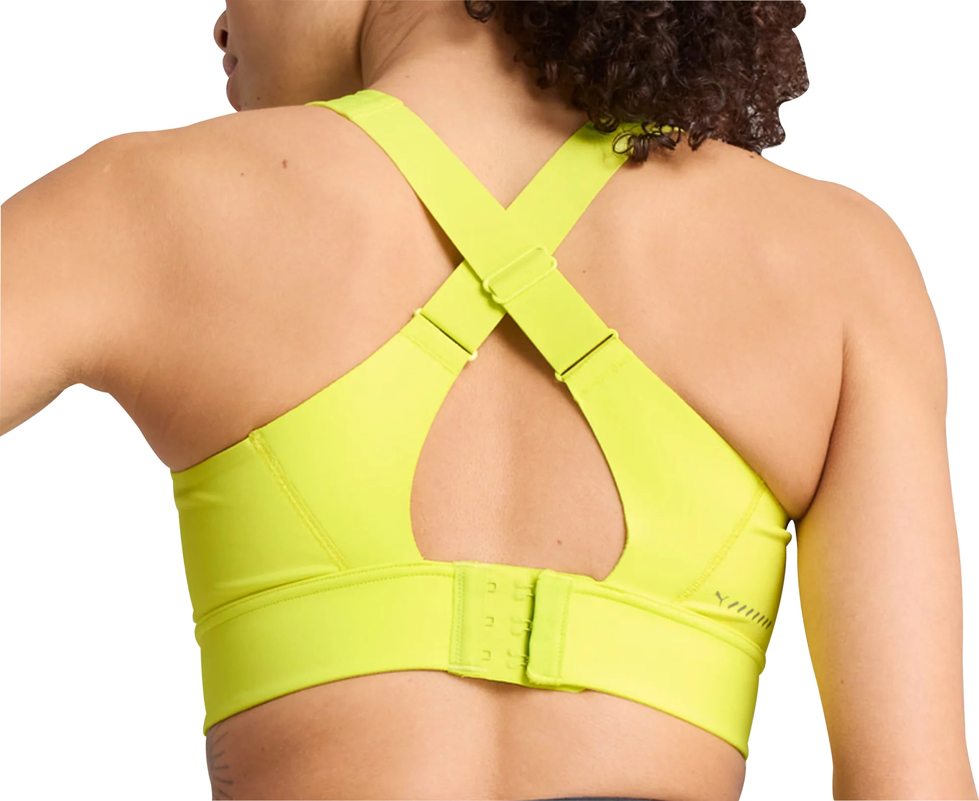 Puma PWRbreathe Womens Running Sports Bra - Yellow - Image 2