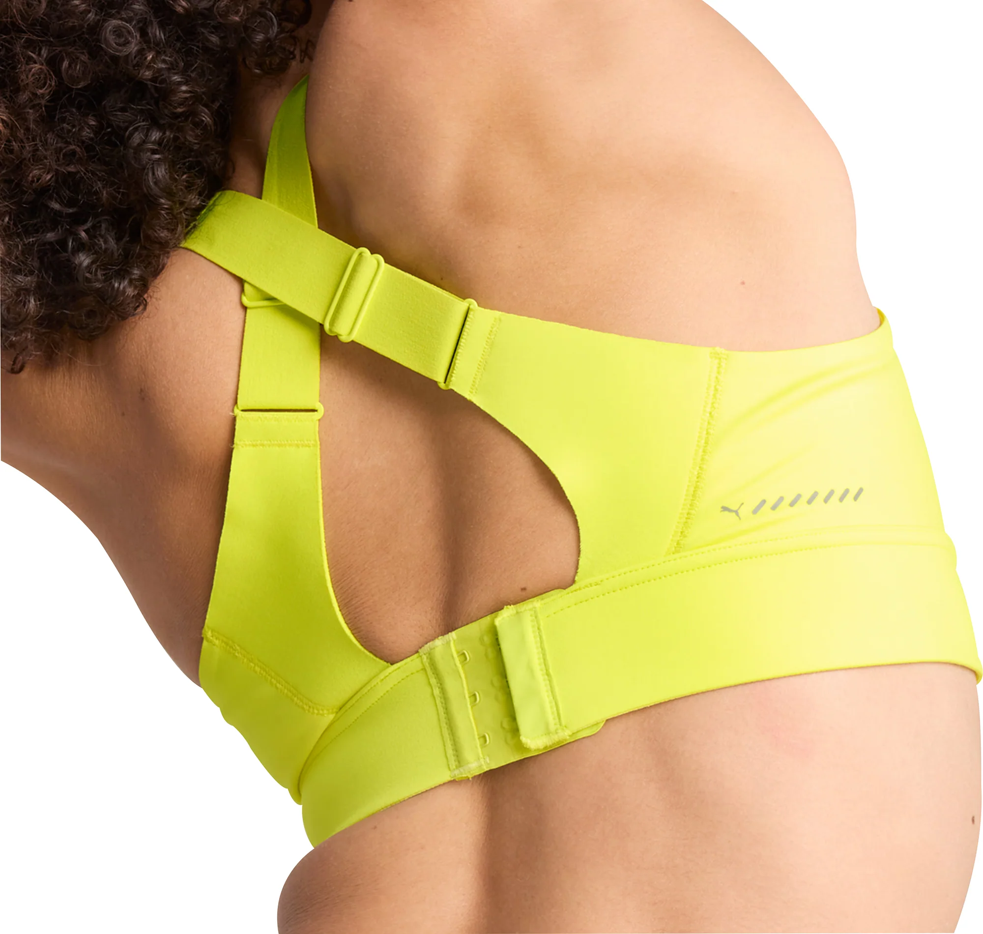 Puma PWRbreathe Womens Running Sports Bra - Yellow - Image 4