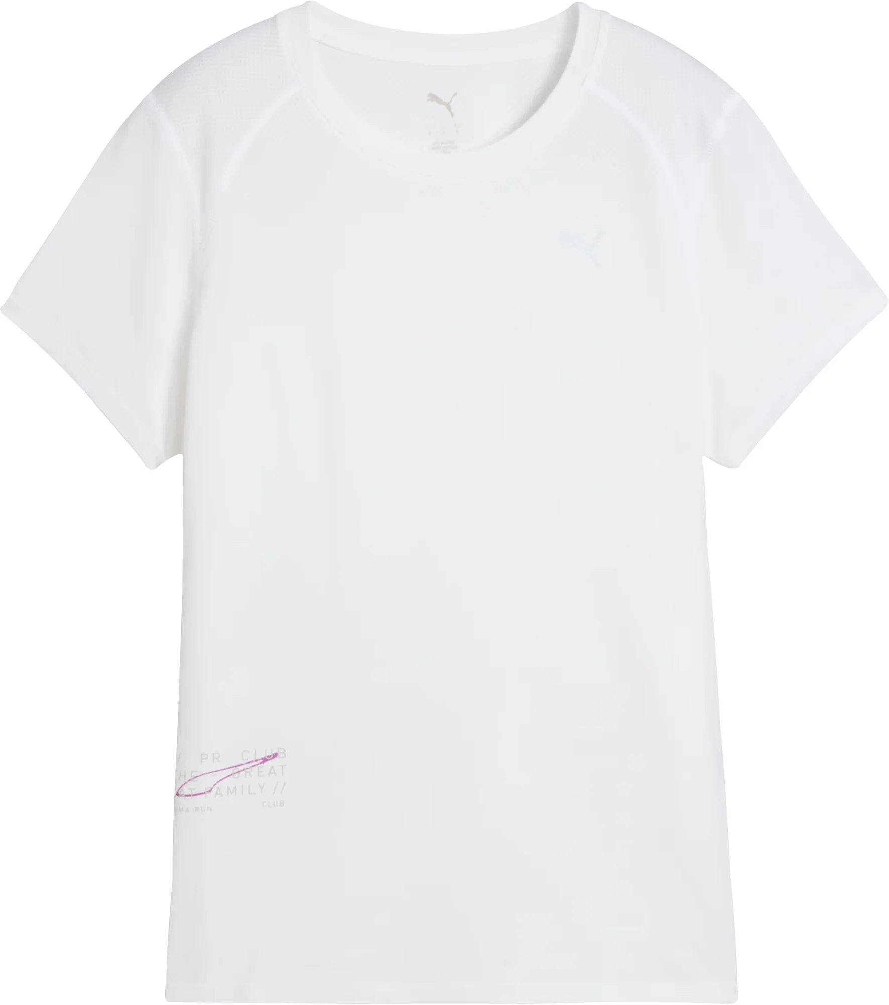 Puma Run Graphic Mesh Short Sleeve Womens Running Top - White - Image 5