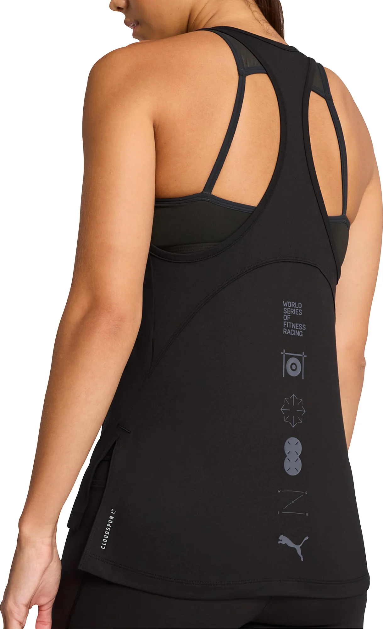 Puma X HYROX Cloudspun Racer Back Womens Training Vest Tank Top - Black - Image 2