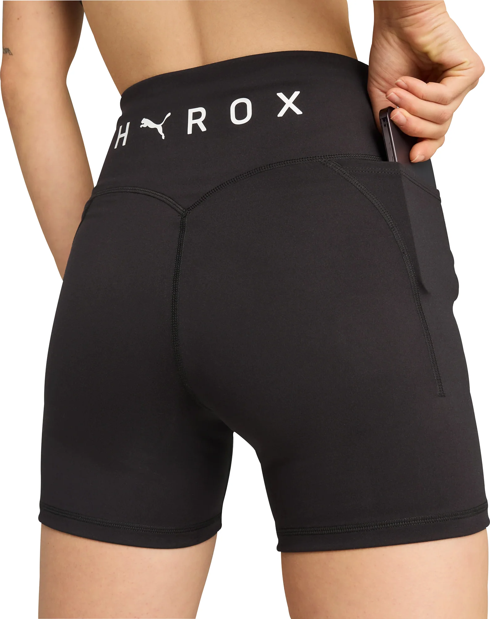 Puma X HYROX Cloudspun Womens Short Training Tights - Black - Image 2