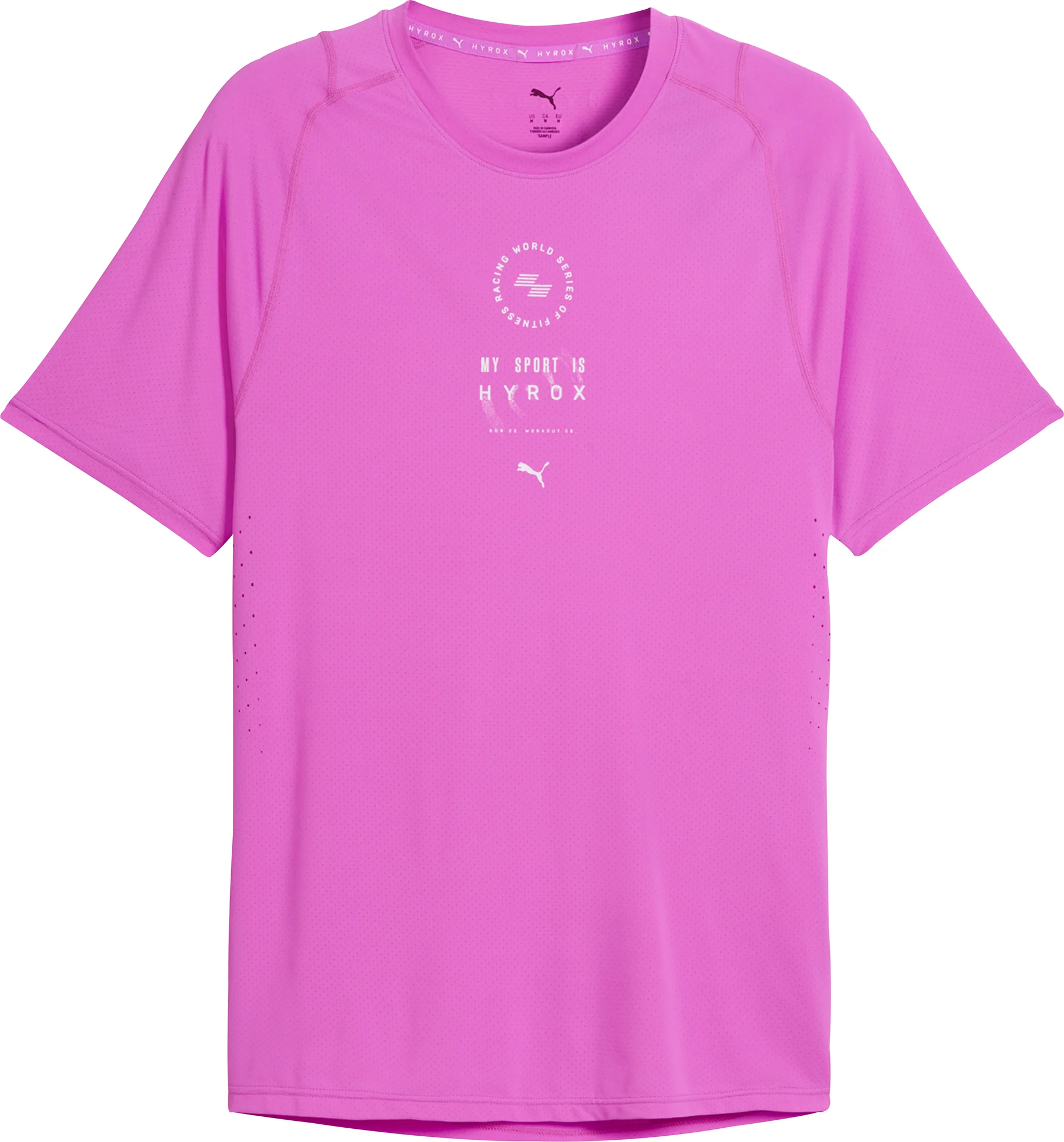 Puma X HYROX Dryelite Short Sleeve Mens Training Top - Pink - Image 3