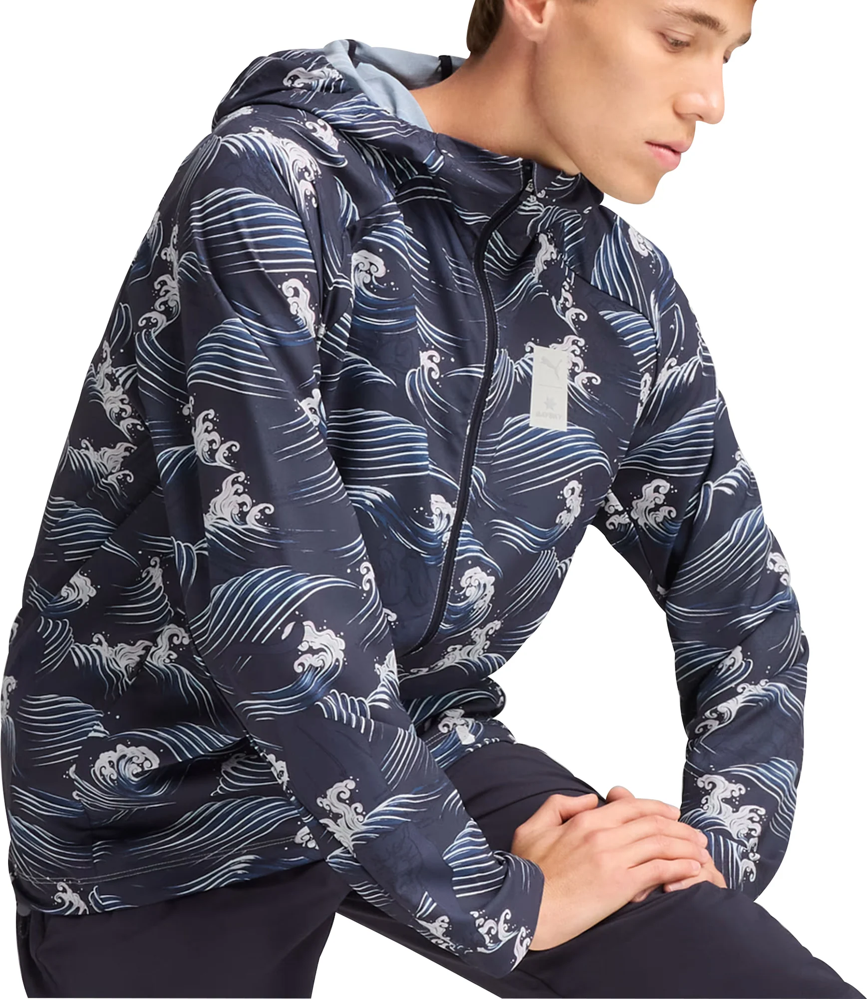 Puma X SAYSKY Graphic Mens Running Jacket - Blue - Image 3