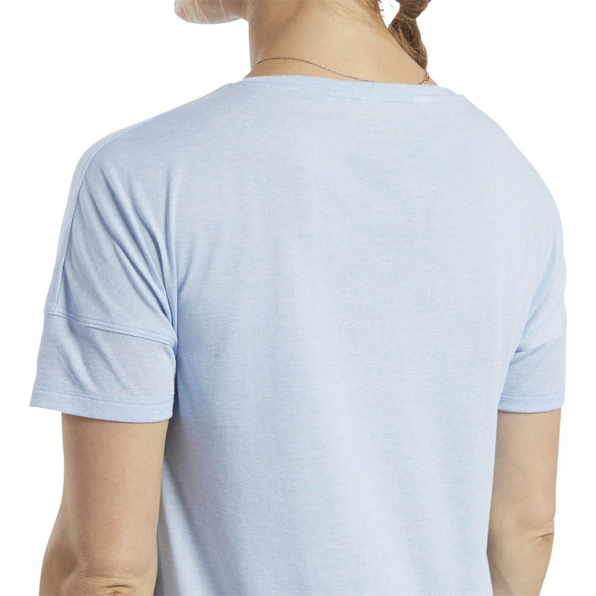 Reebok ActivChill + Cotton Short Sleeve Womens Training Top - Blue - Image 3