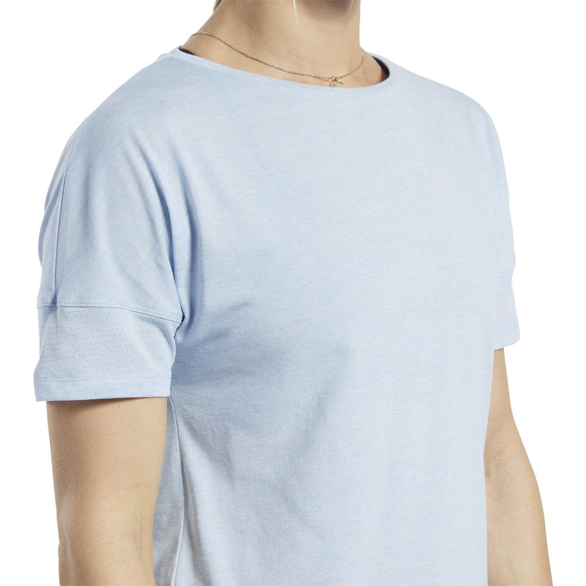 Reebok ActivChill + Cotton Short Sleeve Womens Training Top - Blue - Image 4