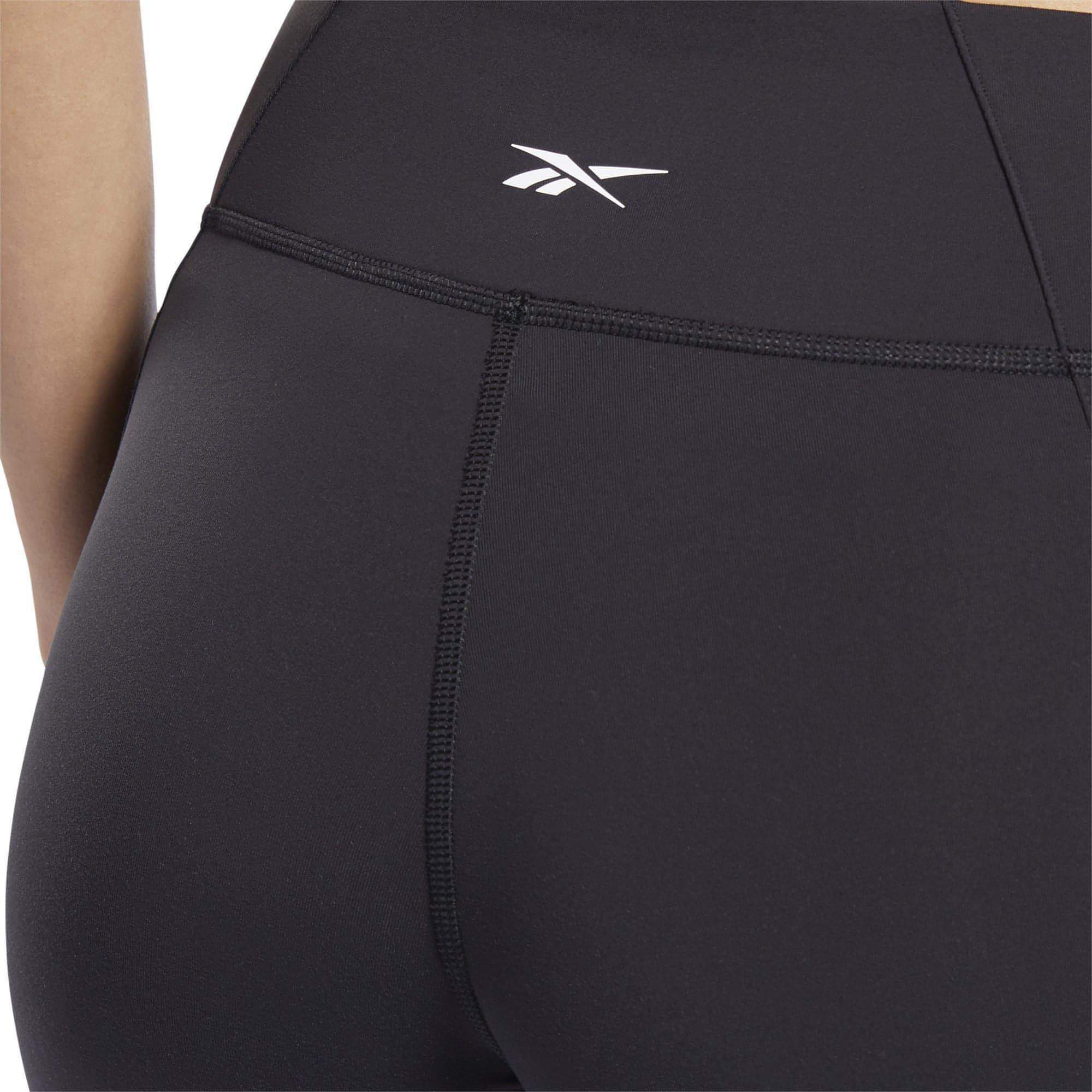 Reebok Lux 2.0 Mid Rise Womens Long Training Tights - Black - Image 4
