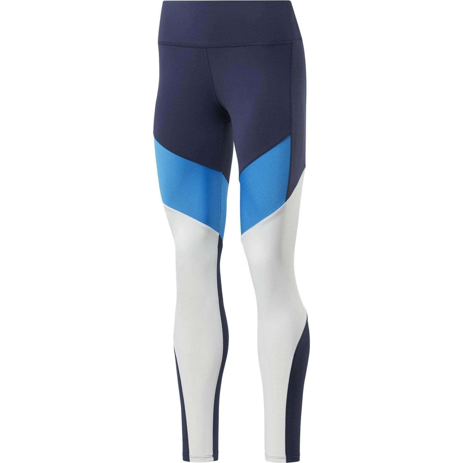Reebok Lux 2.0 Mid Rise Womens Long Training Tights - Blue - Image 7