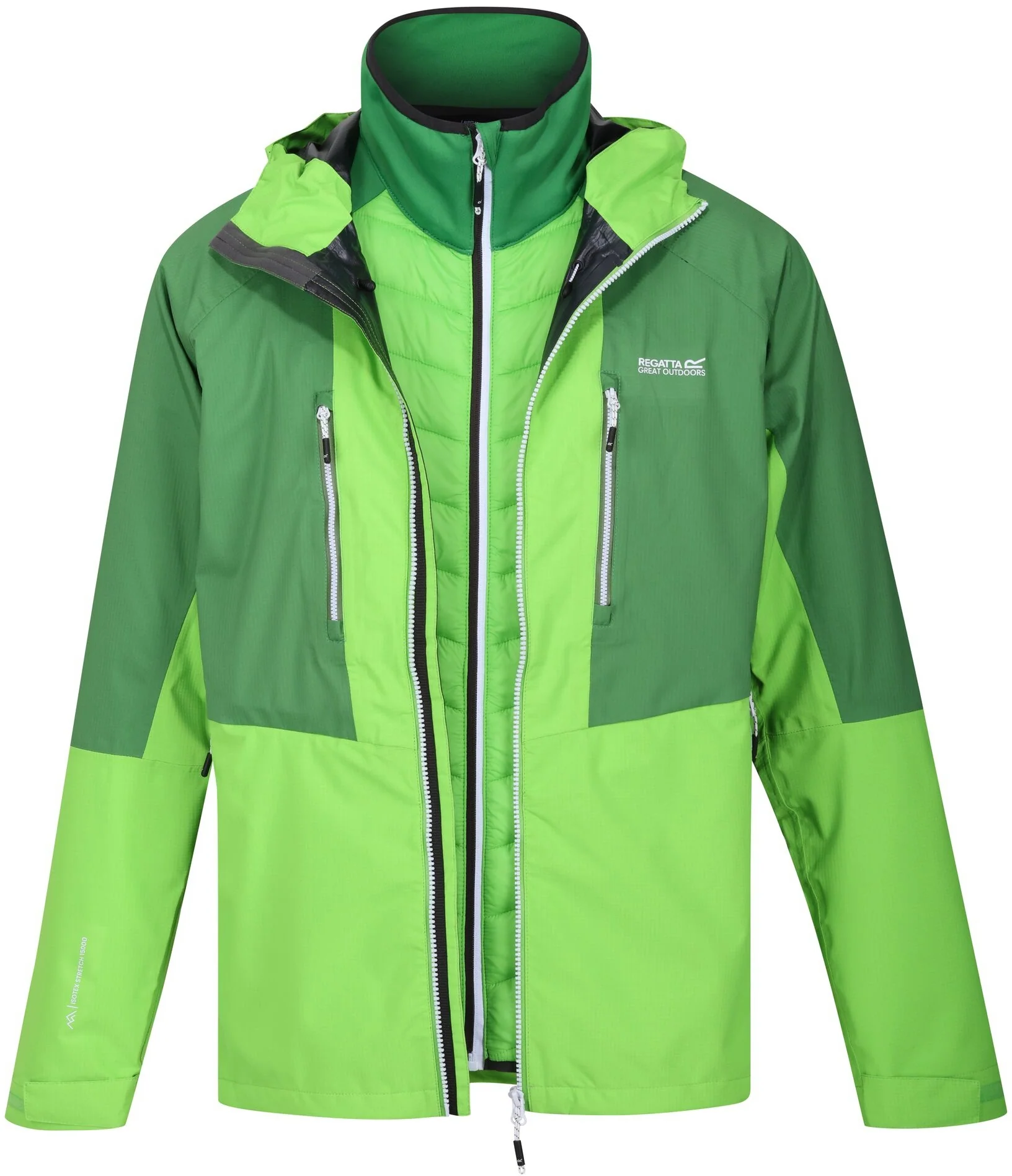 Regatta Sacramento IX 2 In 1 Mens Waterproof Jacket - Green - Image 6