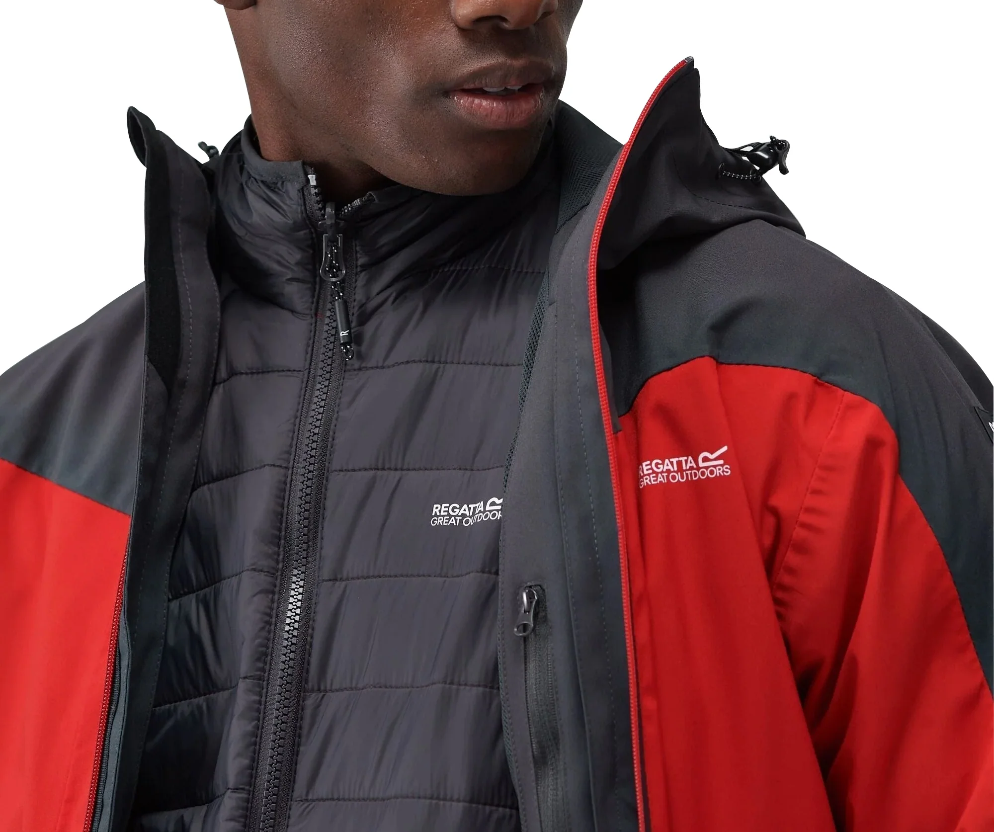 Regatta Wentwood VIII 3-In-1 Mens Waterproof Jacket - Red - Image 5