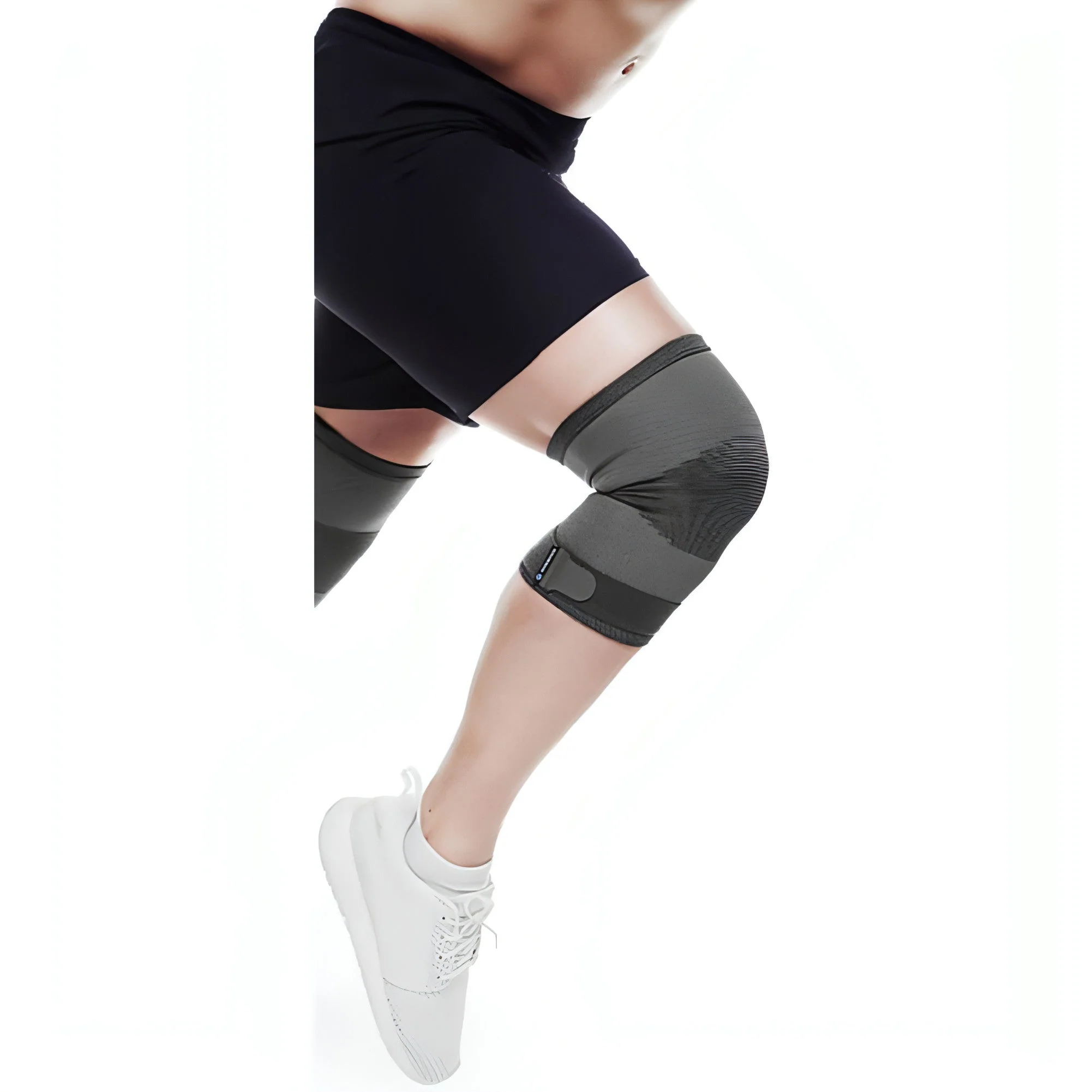 Rehband QD Knitted Sleeve Knee Support - Grey - Image 2