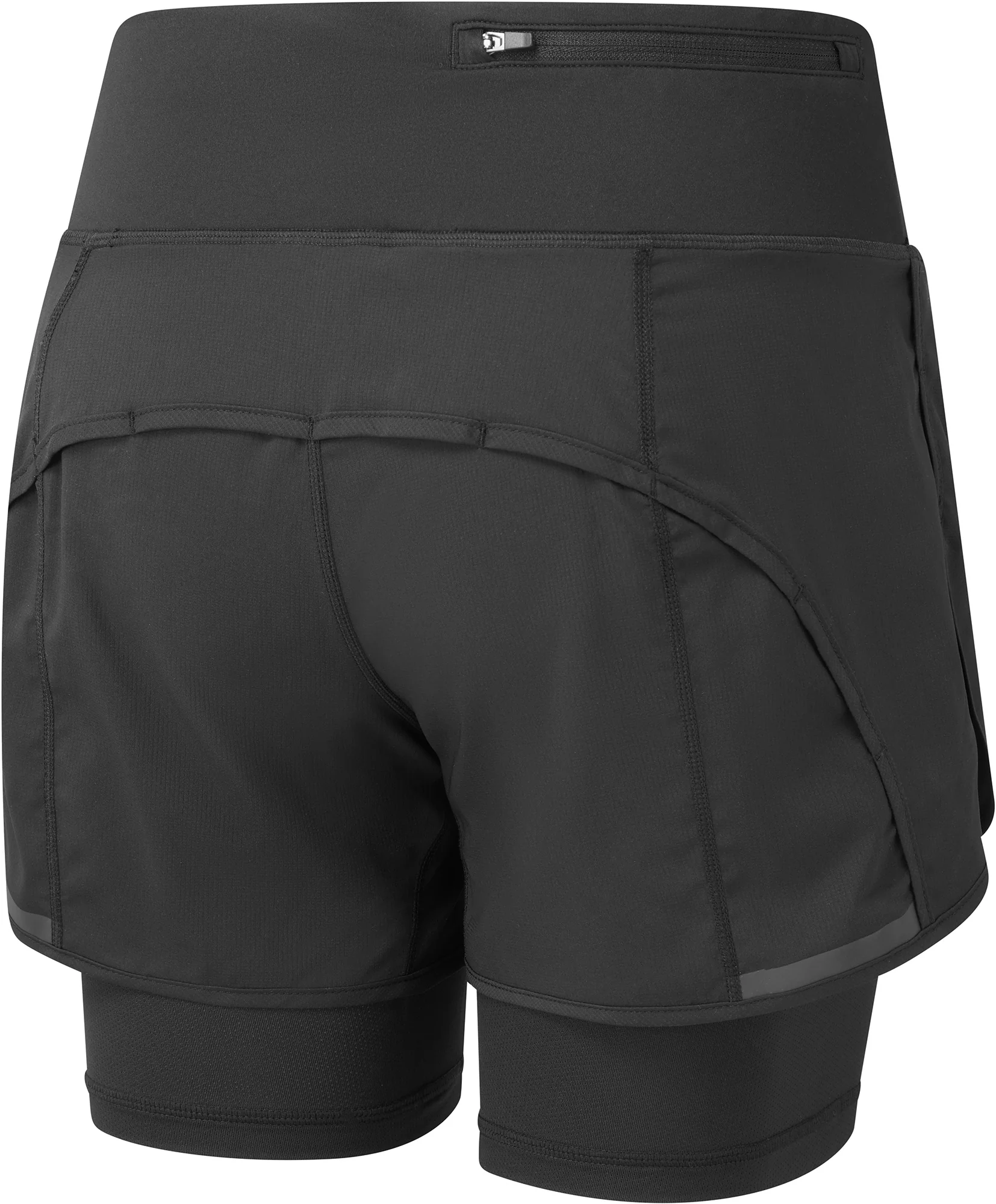 Ronhill Tech 4.5 Inch Twin 2 in 1 Womens Running Shorts - Black - Image 9