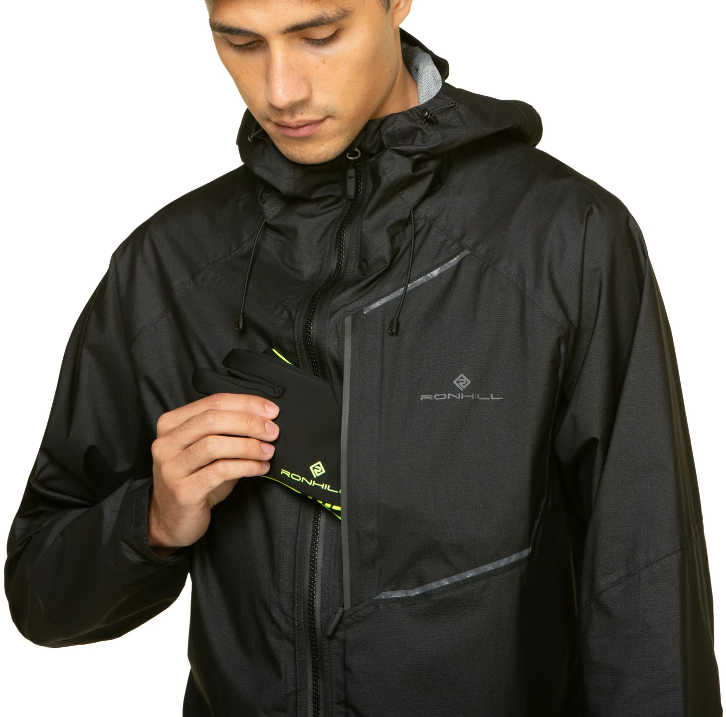 Ronhill Tech Fortify Mens Running Jacket - Black - Image 3