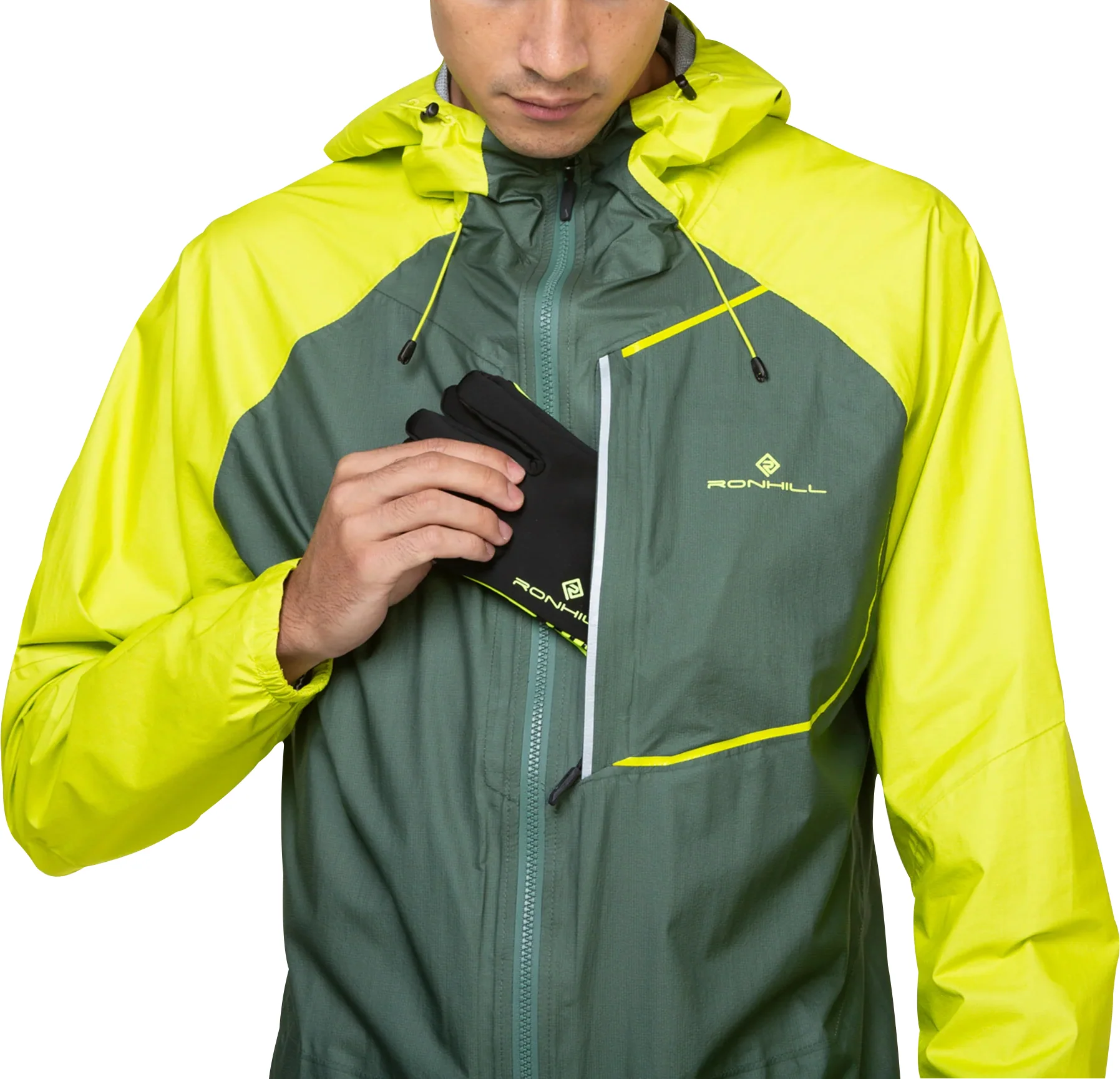 Ronhill Tech Fortify Mens Running Jacket - Green - Image 3