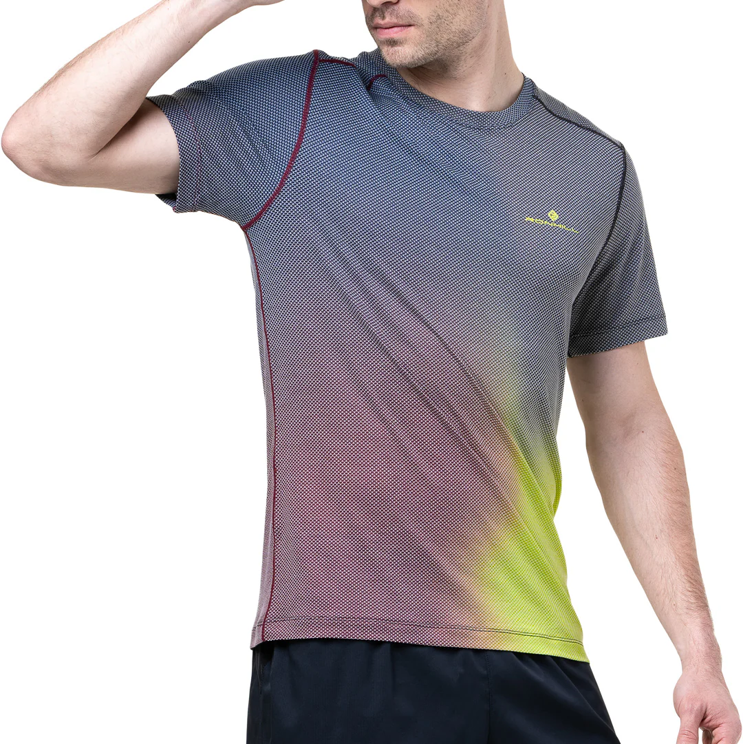 Ronhill Tech Golden Hour Short Sleeve Mens Running Top - Blue
