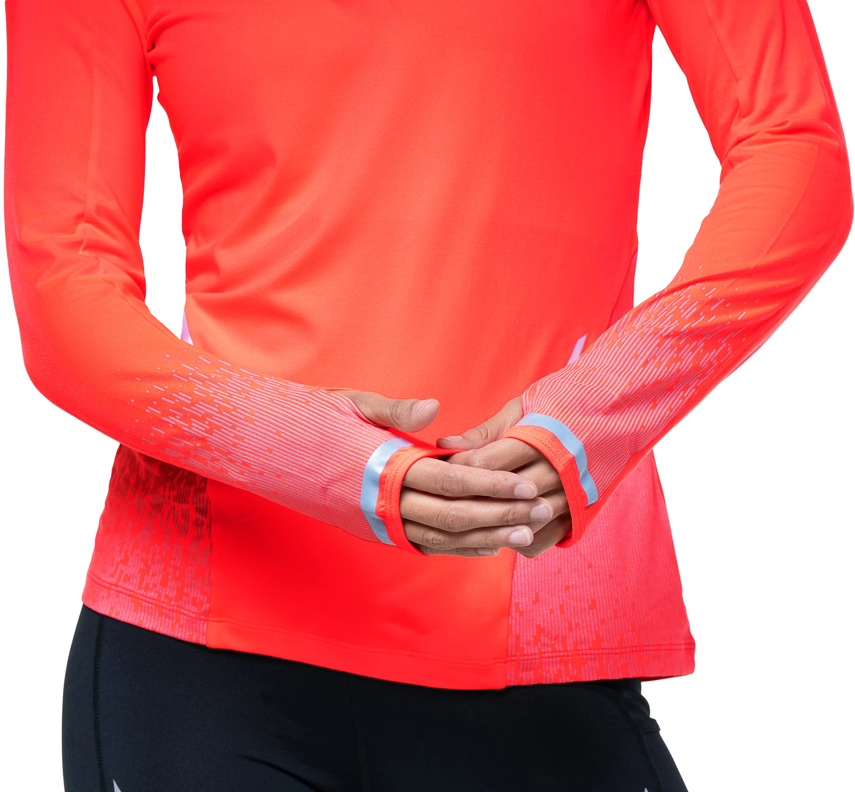 Ronhill Tech Reflect Half Zip Long Sleeve Womens Running Top - Pink - Image 3