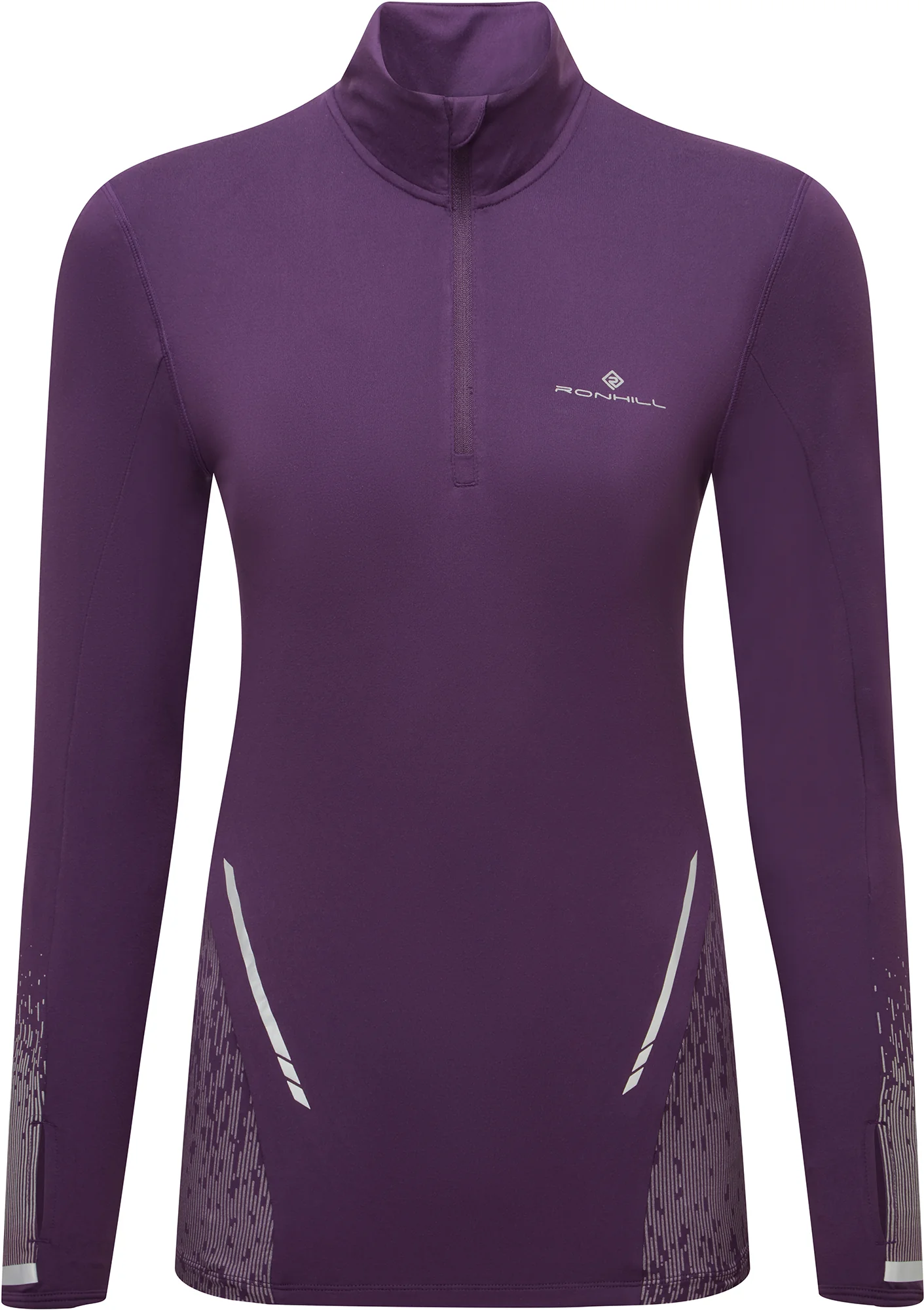 Ronhill Tech Reflect Half Zip Long Sleeve Womens Running Top - Purple - Image 3