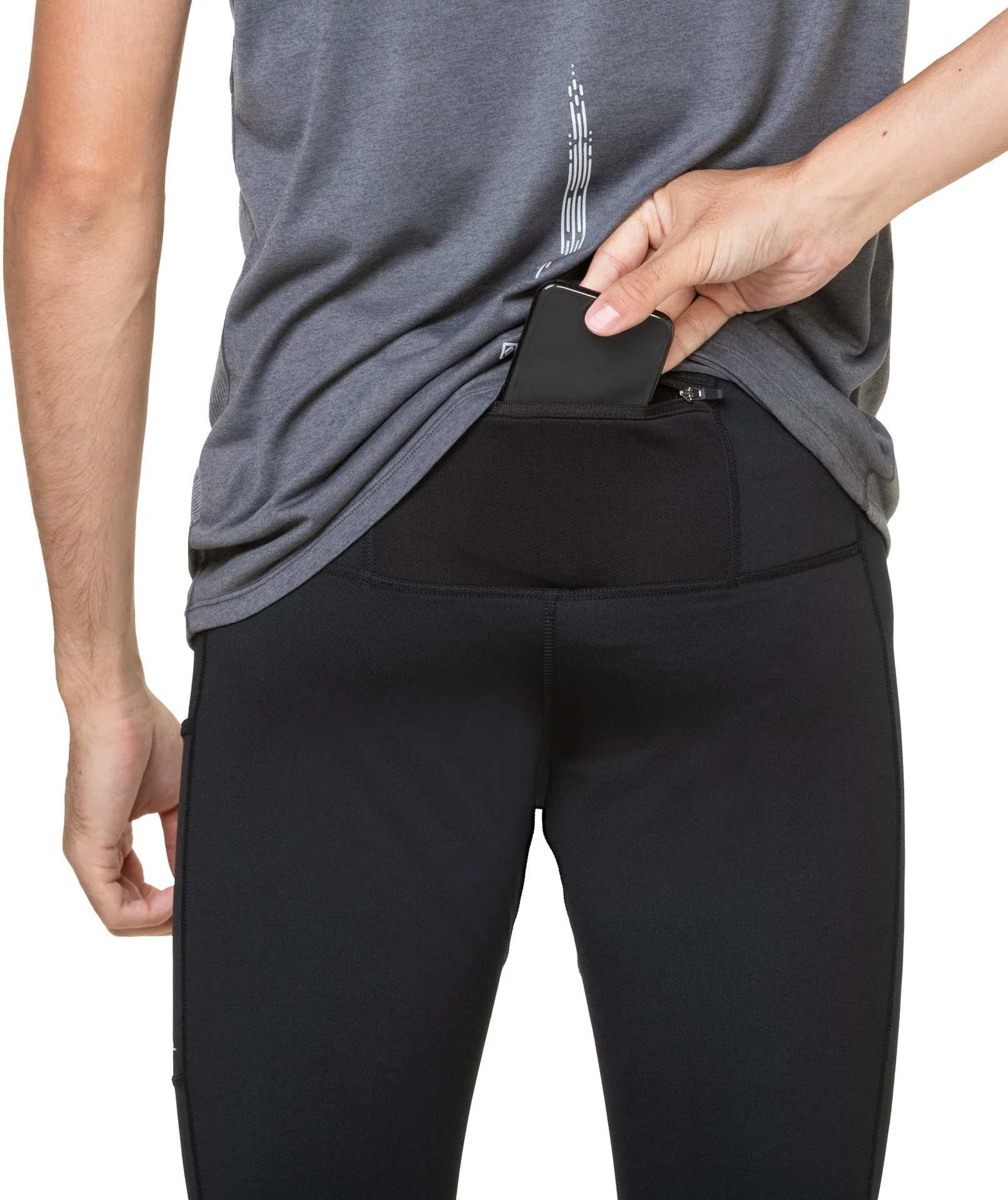 Ronhill Tech Reflect Mens Long Running Tights - Black - Image 3