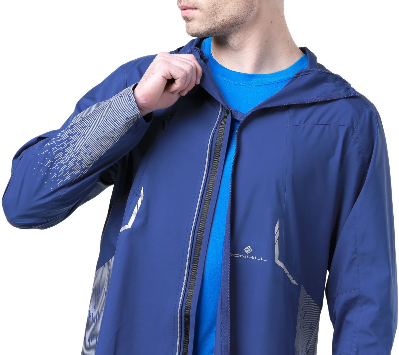 Ronhill Tech Reflect Mens Running Jacket - Blue - Image 3