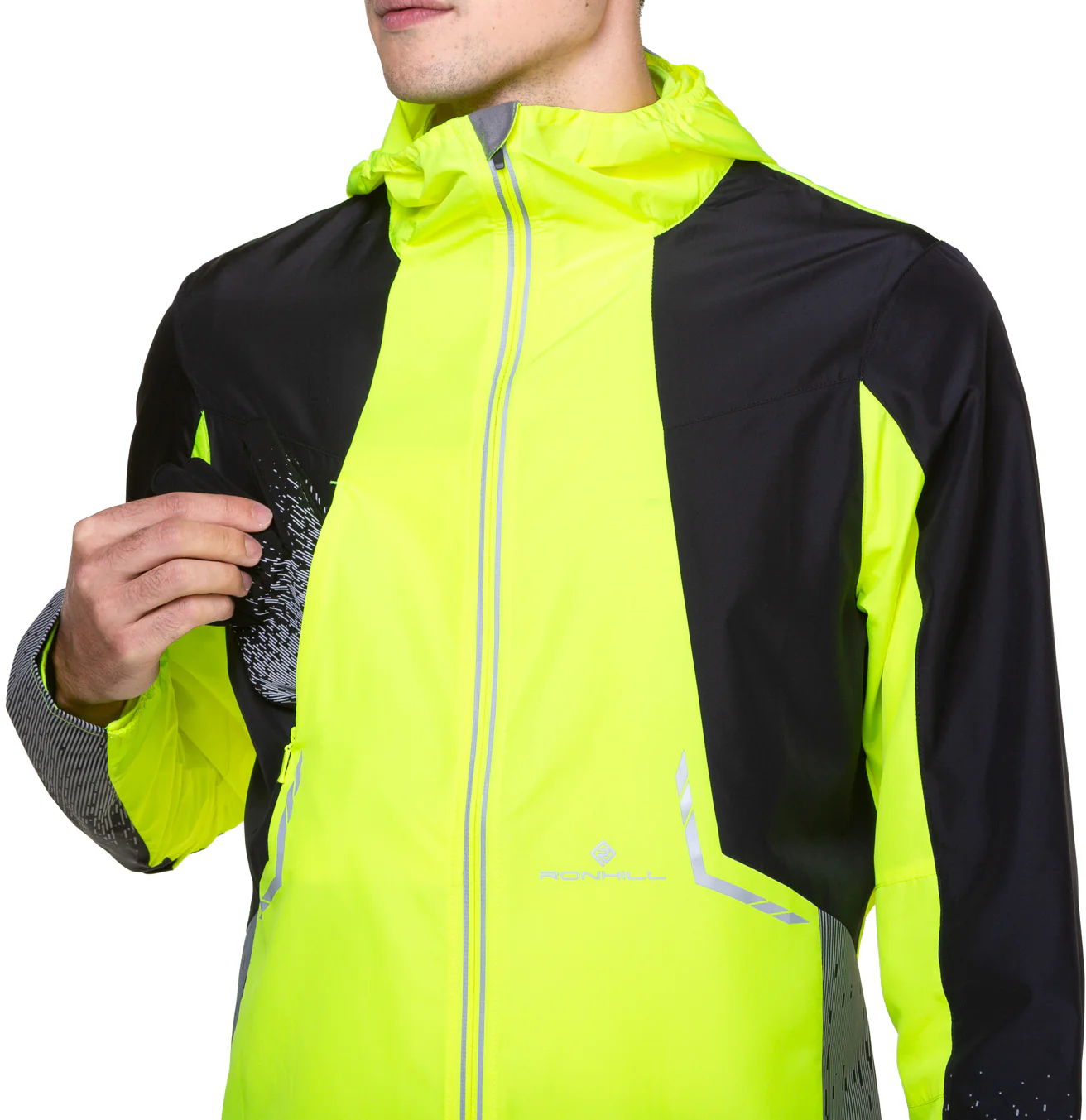 Ronhill Tech Reflect Mens Running Jacket - Yellow - Image 3
