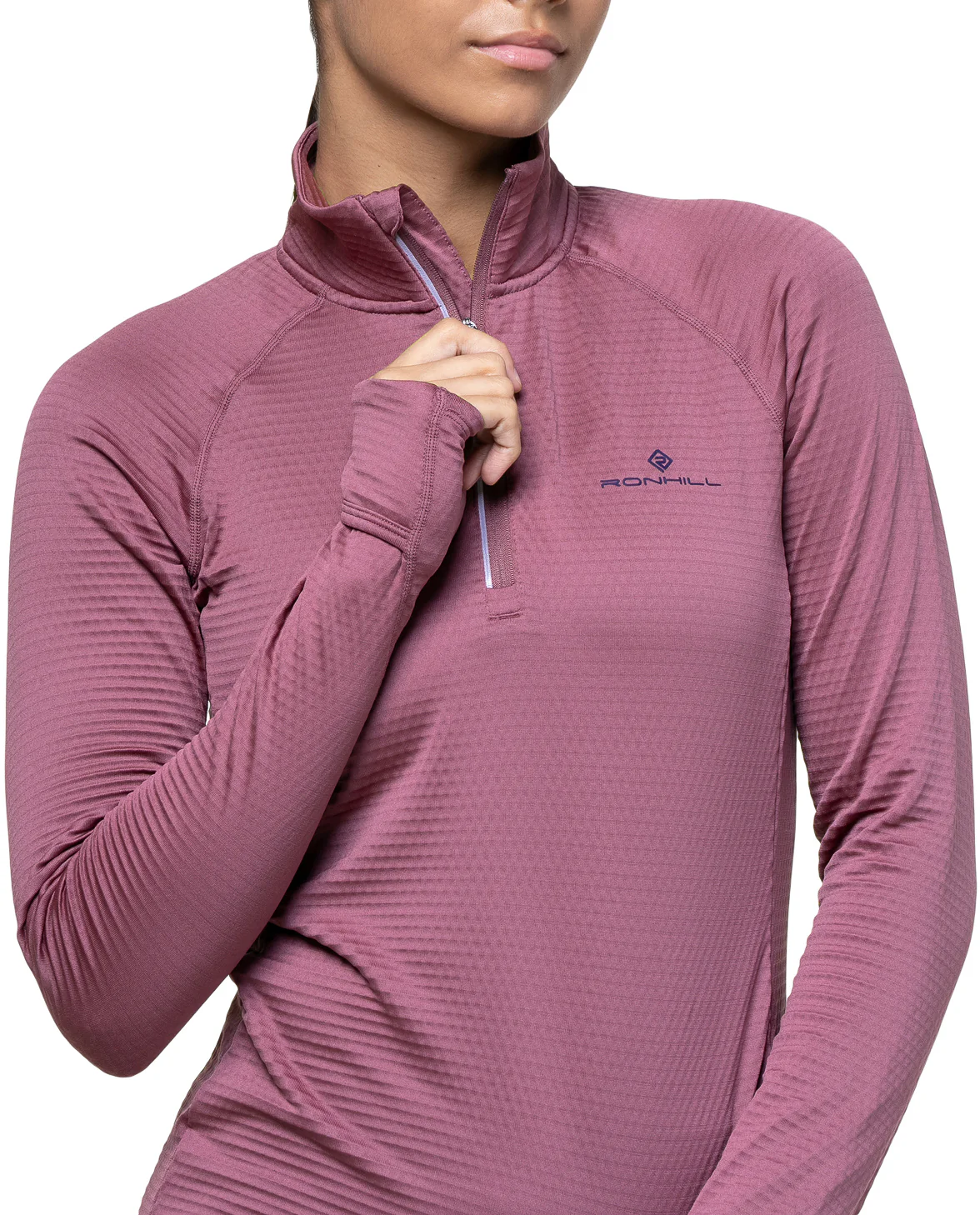 Ronhill Tech Winter Half Zip Long Sleeve Womens Running Top - Pink - Image 3
