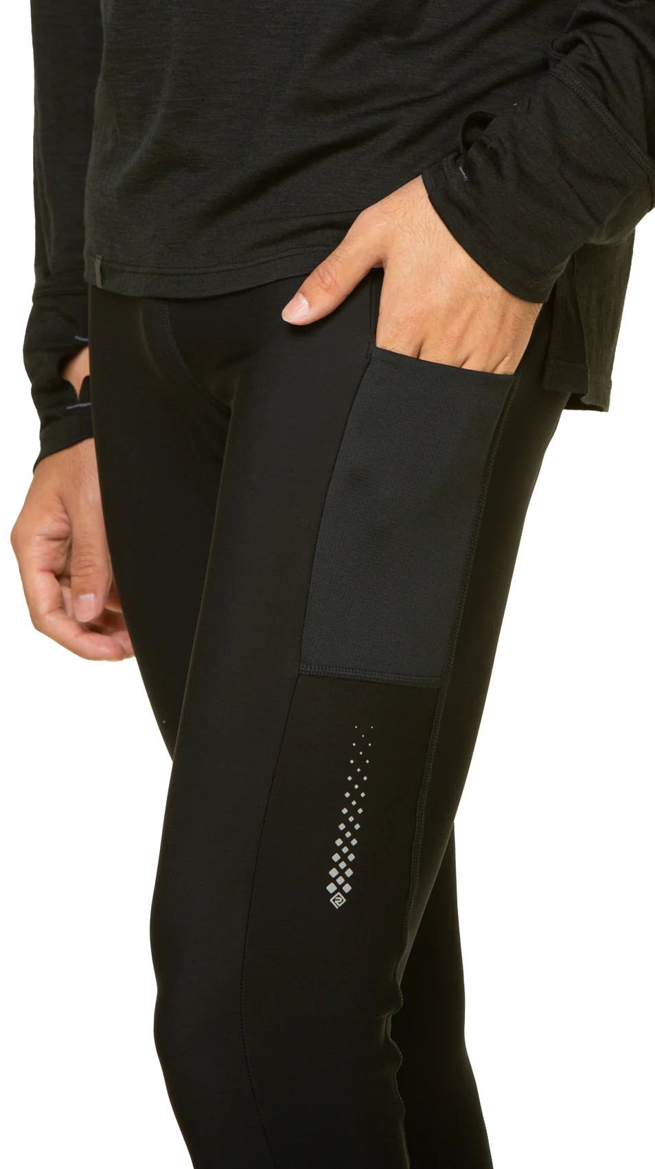 Ronhill Tech Winter Mens Long Running Tights - Black - Image 4