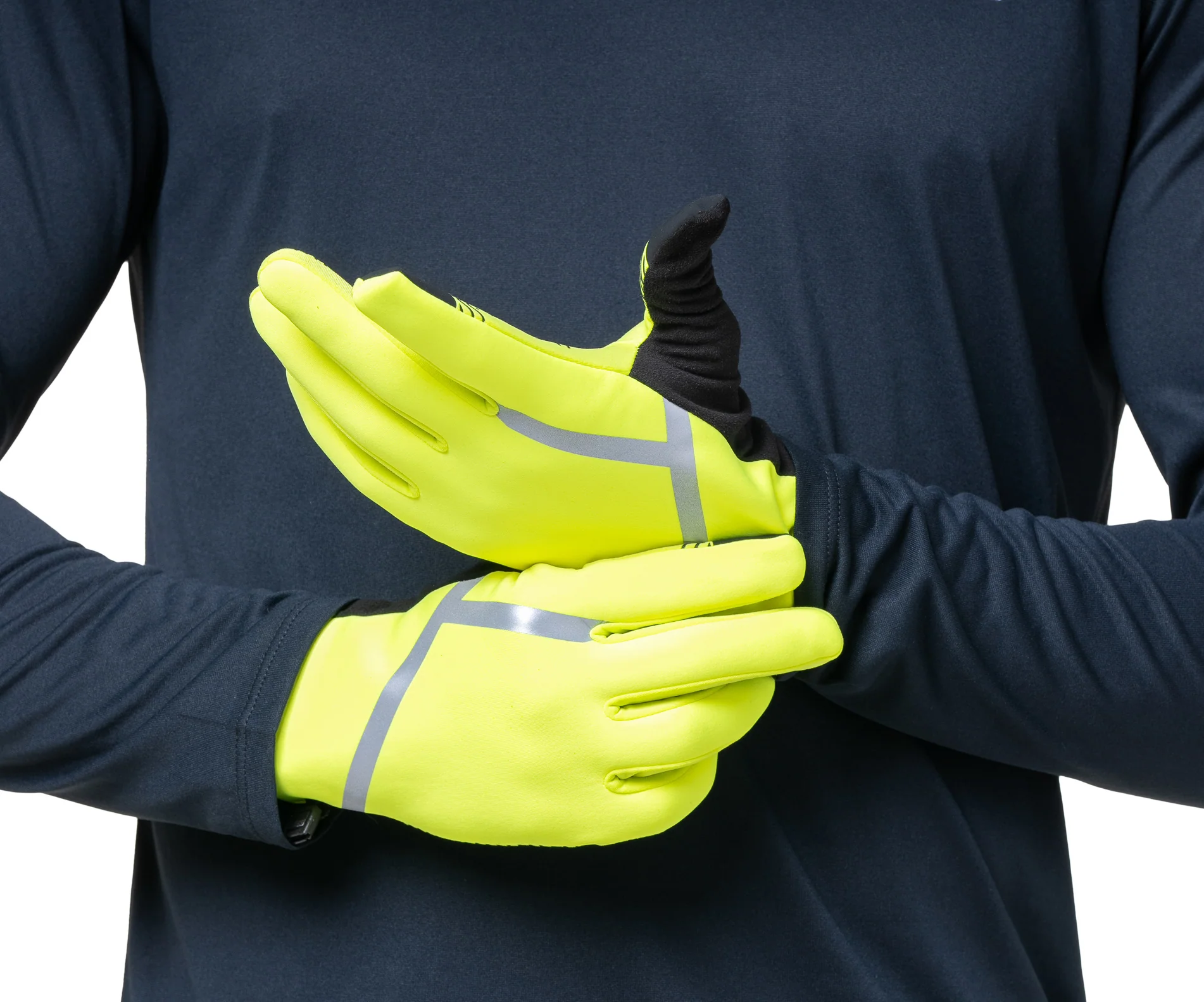 Ronhill Wind Block Running Gloves - Yellow - Image 2