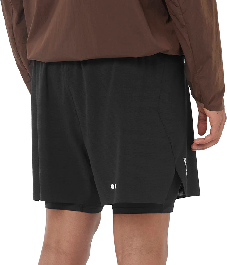 Salomon 5 Inch Sense Aero Trail 2 In 1 Mens Running Shorts - Black - Image 2