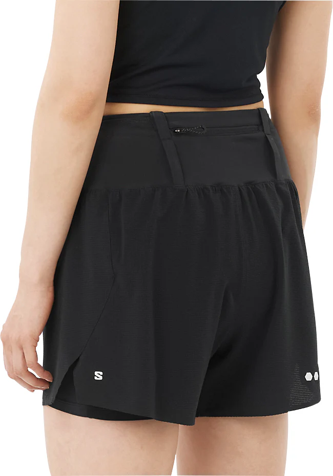 Salomon 5 Inch Sense Aero Trail 2 In 1 Womens Running Shorts - Black - Image 2