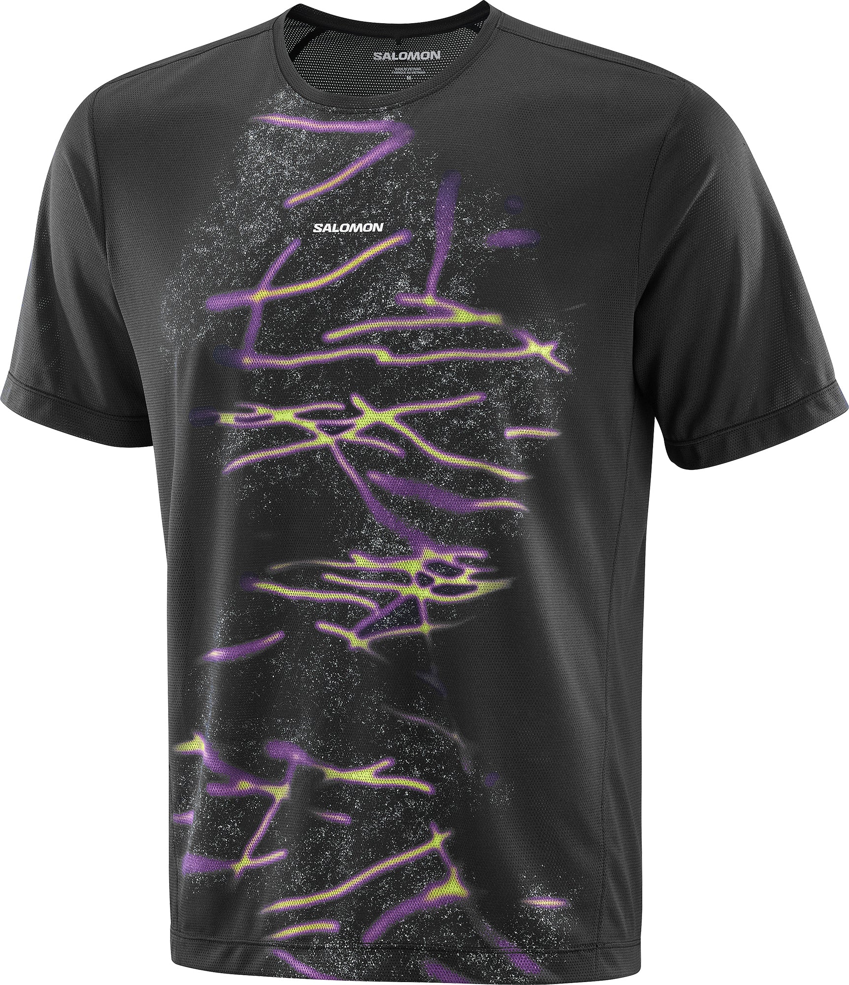 Salomon SHAKEout Core Graphic Short Sleeve Mens Running Top - Black - Image 3