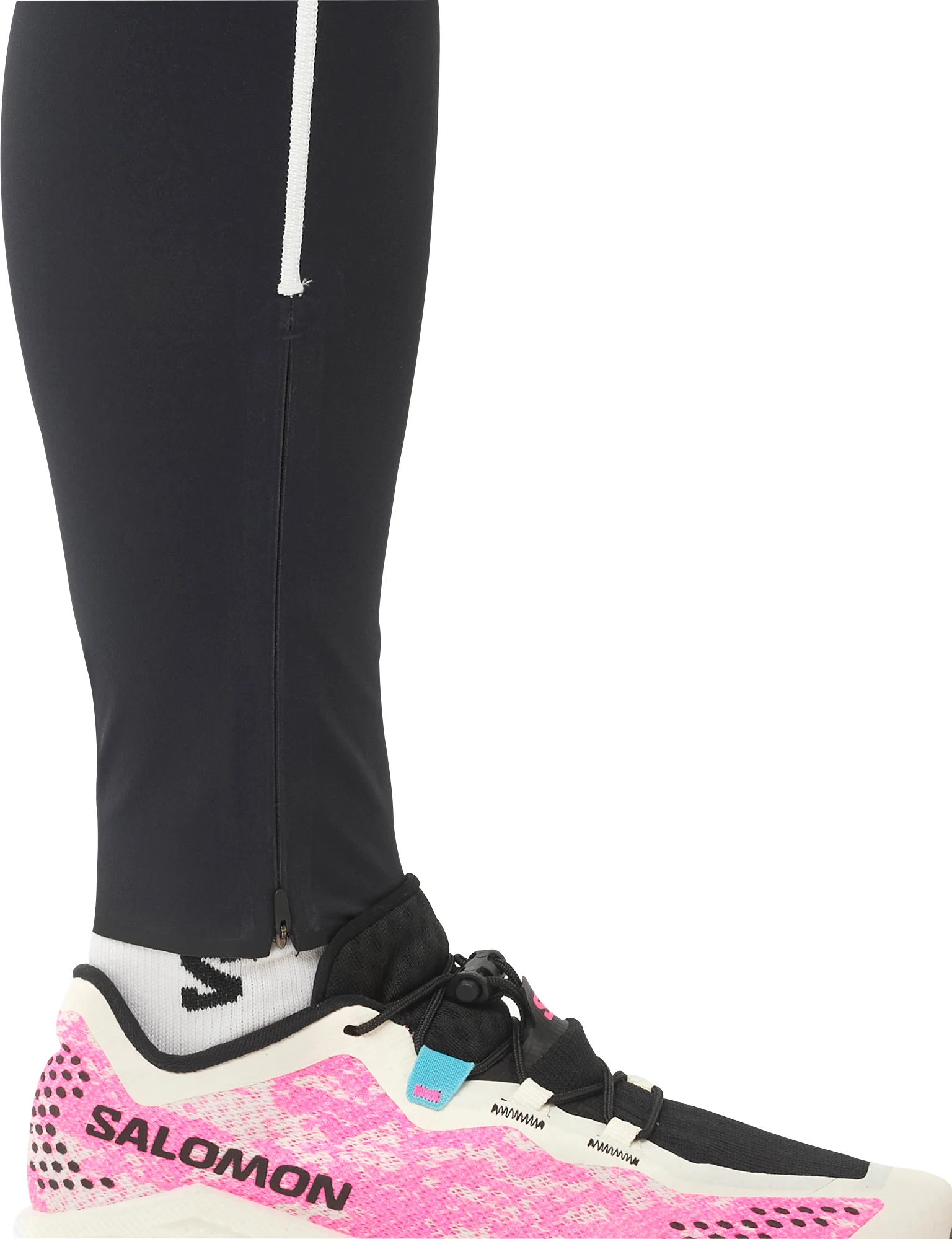 Salomon Stow Womens Long Running Tights - Black - Image 5