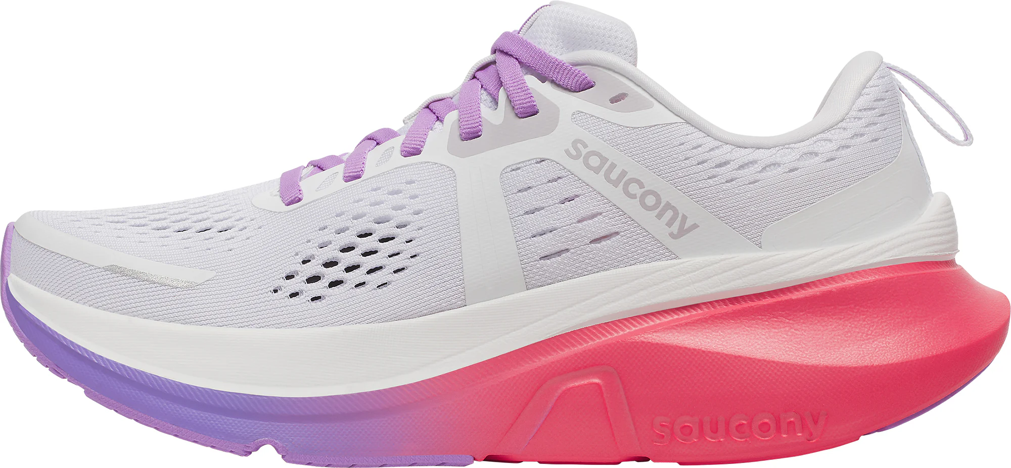 Saucony Guide 18 Womens Running Shoes - White - Image 3