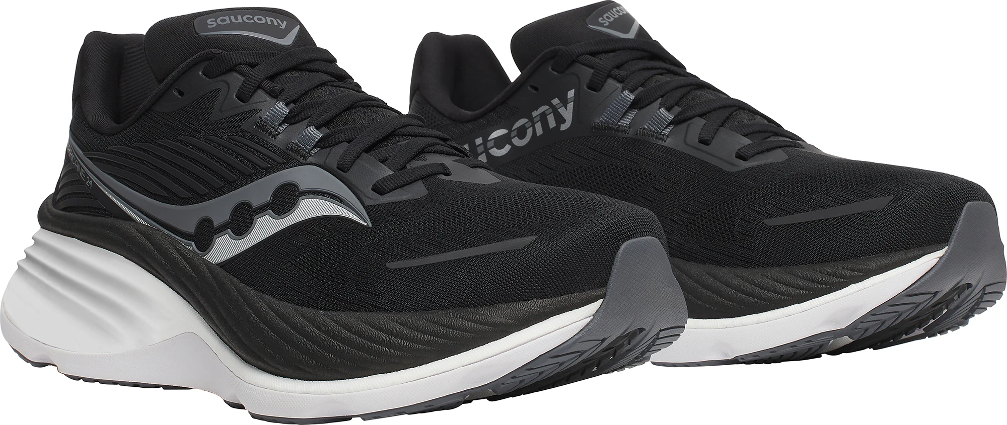 Saucony Hurricane 24 Mens Running Shoes - Black - Image 6