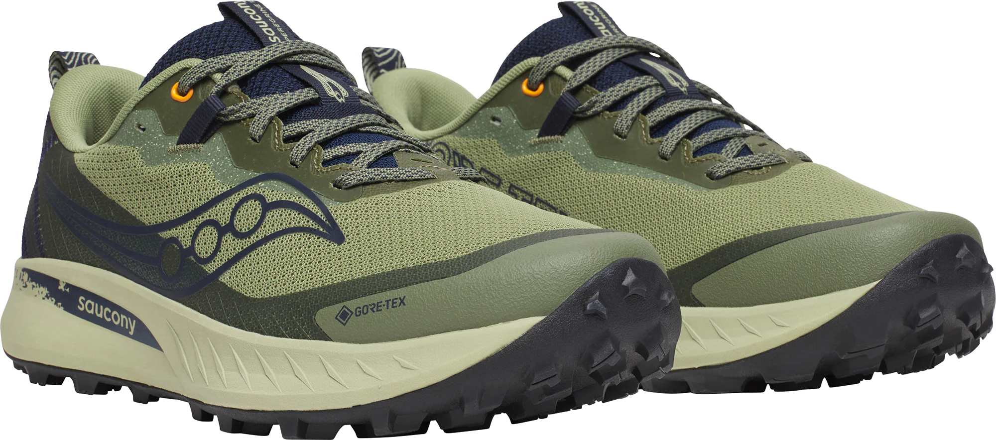 Saucony Peregrine 15 GORE-TEX Mens Trail Running Shoes - Green - Image 6