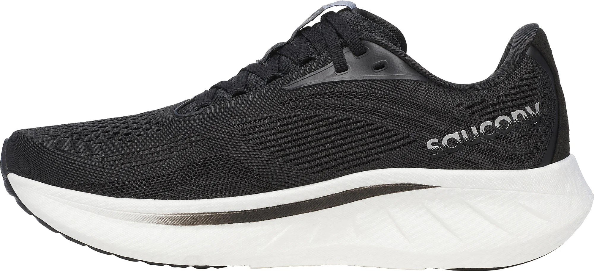 Saucony Ride 18 Mens Running Shoes - Black - Image 3