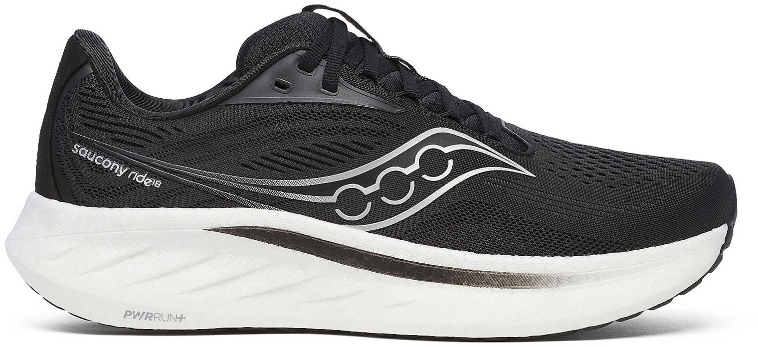 Saucony Ride 18 WIDE FIT Mens Running Shoes - Black