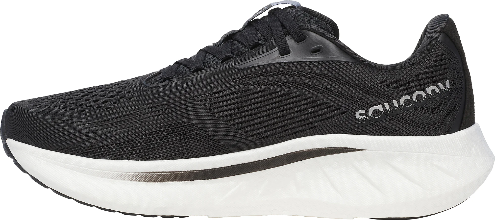 Saucony Ride 18 WIDE FIT Mens Running Shoes - Black - Image 5