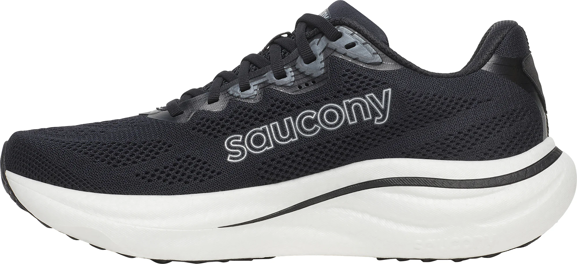 Saucony Ride 19 WIDE FIT Mens Running Shoes - Black - Image 3