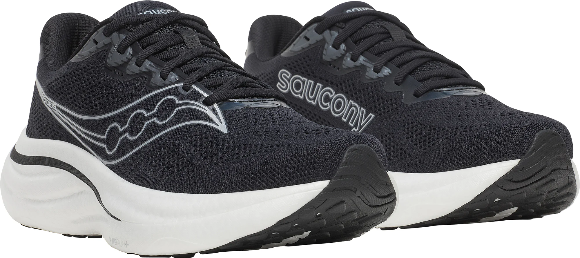 Saucony Ride 19 WIDE FIT Mens Running Shoes - Black - Image 6