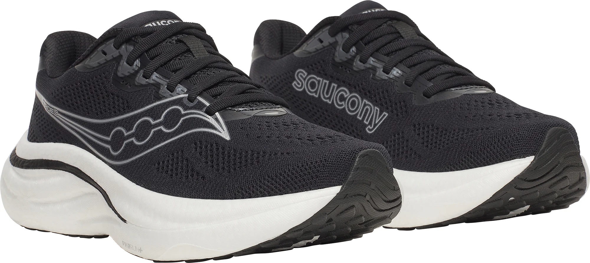 Saucony Ride 19 WIDE FIT Womens Running Shoes - Black - Image 6