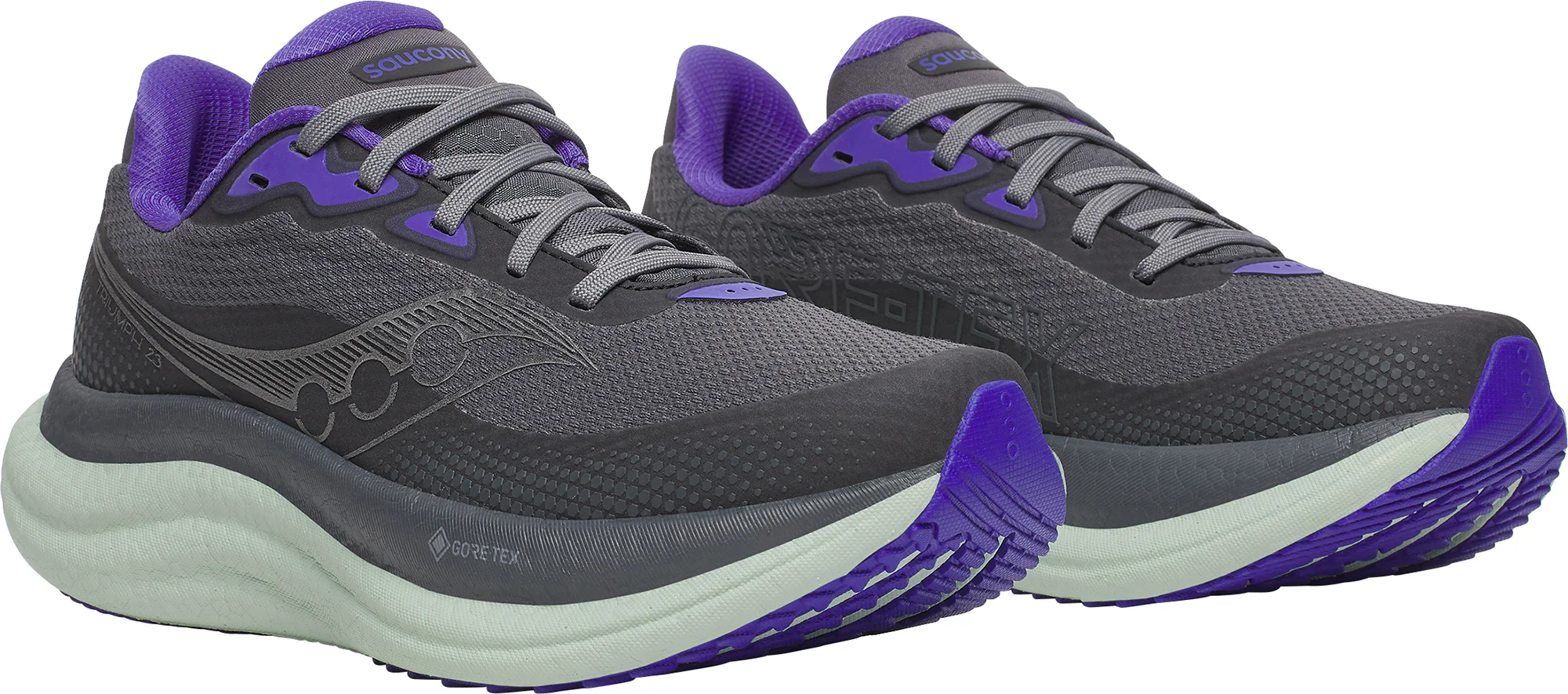 Saucony Triumph 23 GORE-TEX Womens Running Shoes - Grey - Image 6