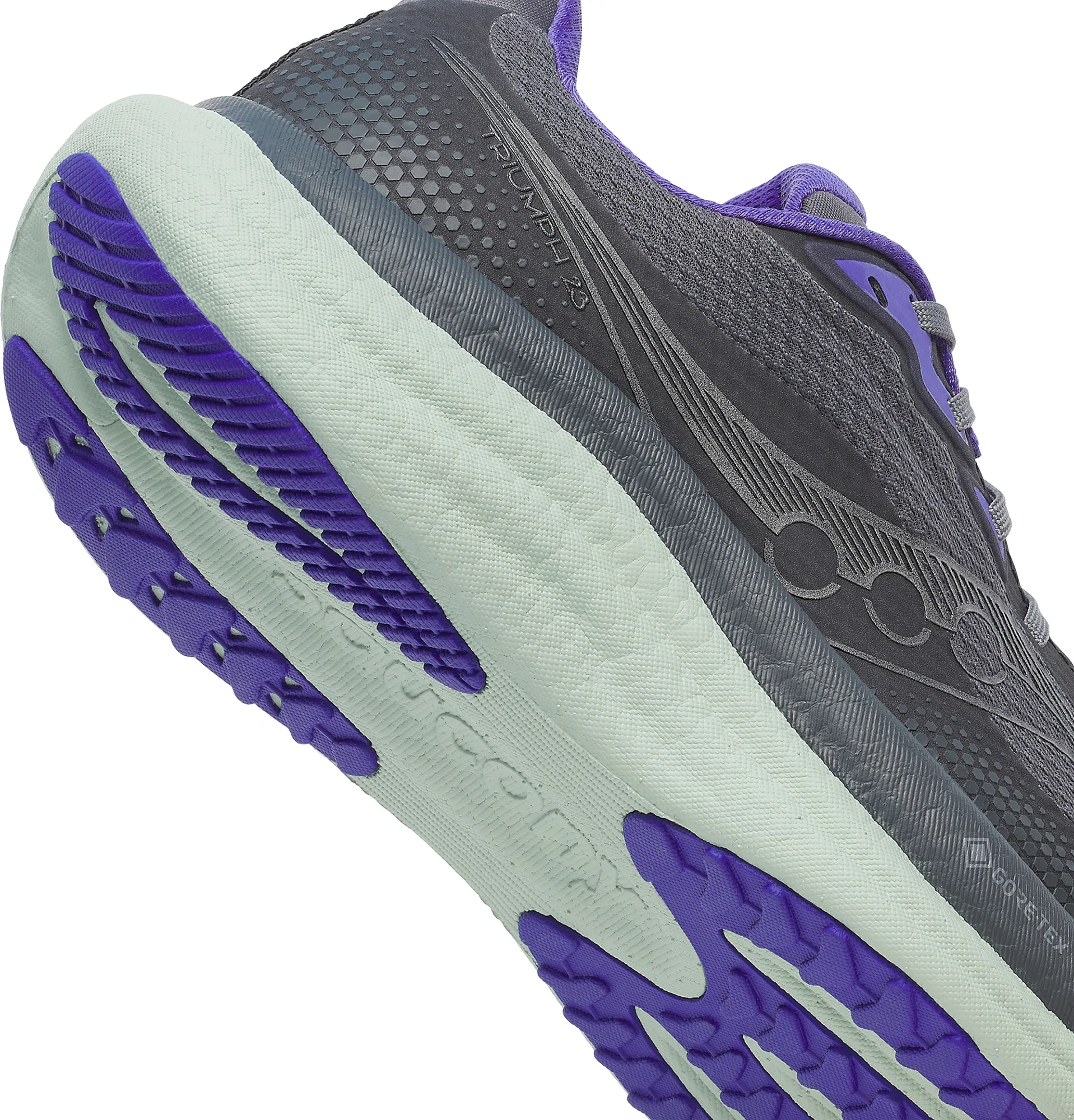 Saucony Triumph 23 GORE-TEX Womens Running Shoes - Grey - Image 9
